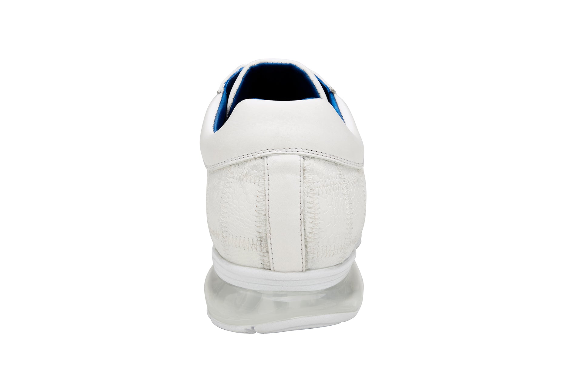 Belvedere Magnus Genuine Ostrich Leather Patchwork Sneakers - White E21 | Stylish Comfort for Casual Wear & Everyday Fashion