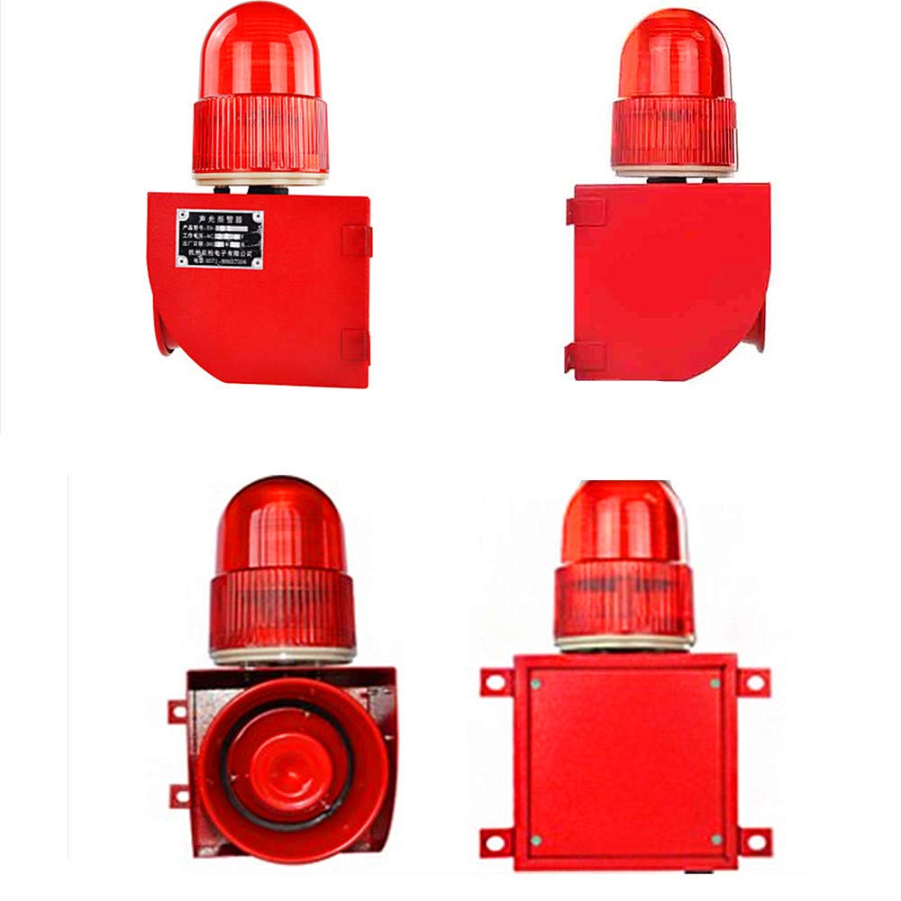 Industrial Sound Light Alarm Siren Horn with LED Warning Light - One Touch Emergency Voice Alarm & Strobe Light for School, Factory Safety (AC 110V) - Ideal for Emergency Alerts, Security Systems & Public Safety