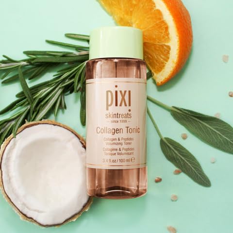 Pixi Botanical Collagen Tonic - Volumizing & Hydrating Facial Toner with Peptides & Botanicals for Firming & Revitalizing Skin | Alcohol-Free Daily Moisturizer | 250ml/8.5oz | Perfect for Morning & Night Skincare Routine