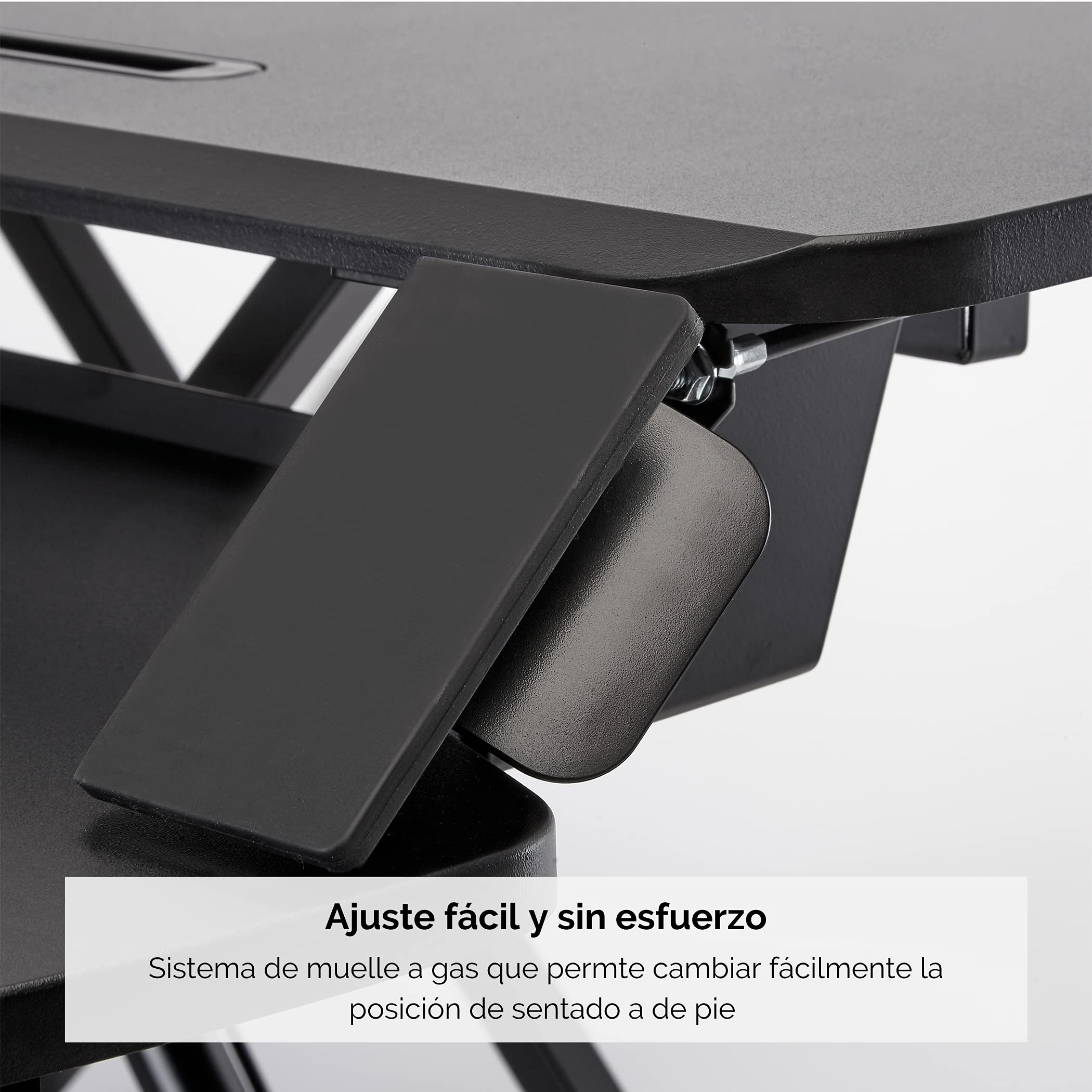Fellowes Corsivo Height Adjustable Standing Desk Converter - Gas Spring Sit Stand Workstation Riser for Home & Office (8091001) - Perfect for Ergonomic Workspace Setup & Computer Use
