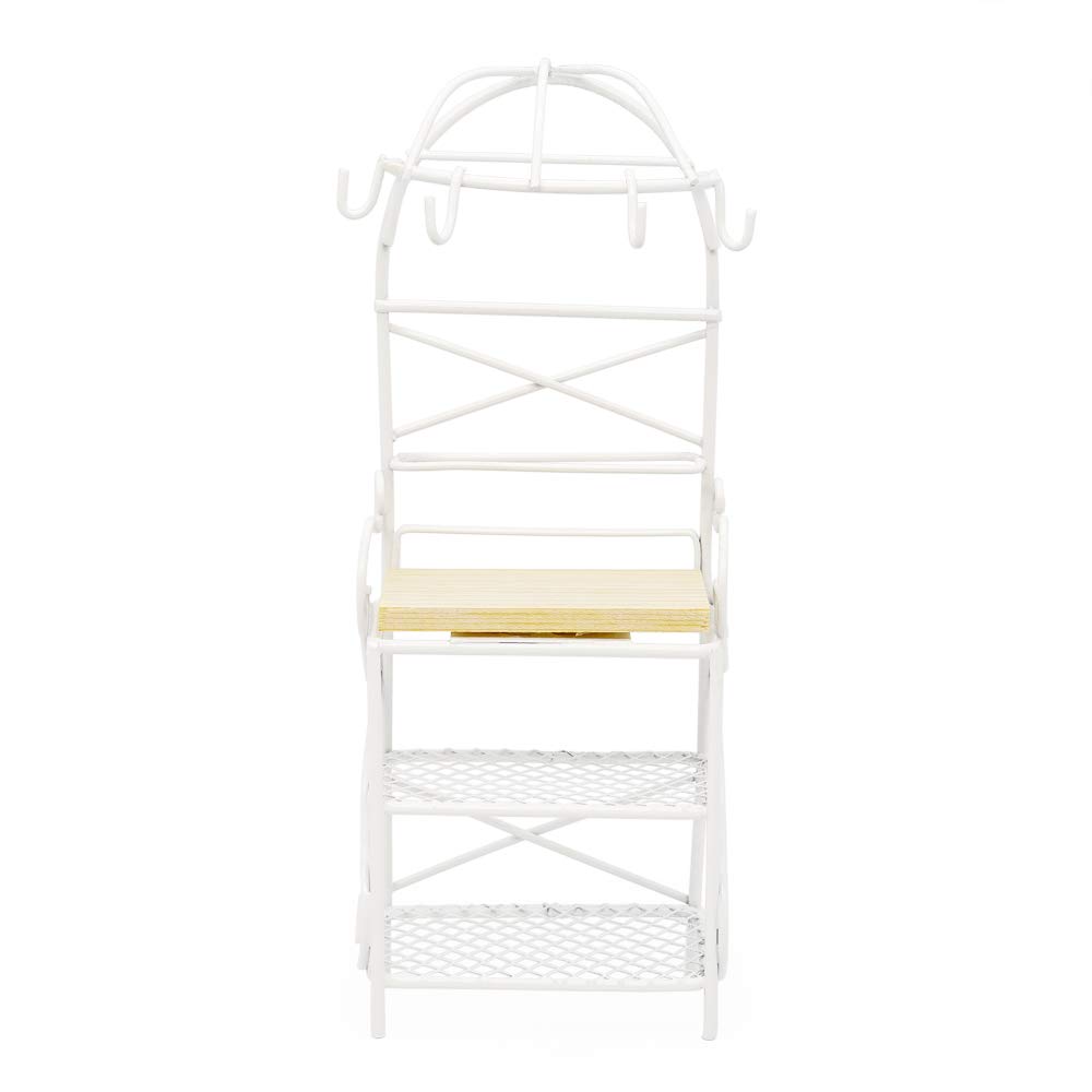 Odoria 1/12 Scale Miniature Bakers Rack - White Dollhouse Kitchen Accessories for Collectors & Model Builders - Perfect for Dollhouse Decor, DIY Projects & Miniature Displays