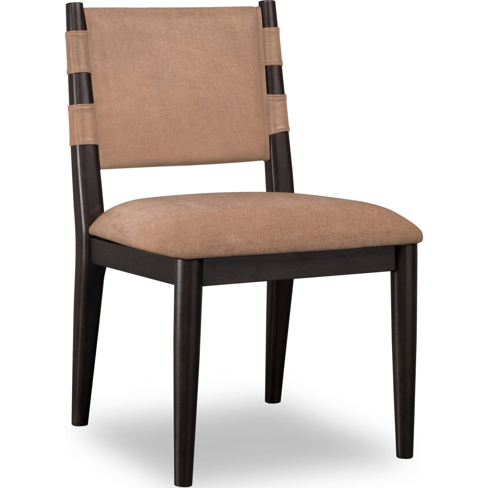 Koko Chenille Upholstered Dining Chair in Porcini and Minx - Comfortable Modern Accent Chair for Dining Room, Kitchen, or Home Office