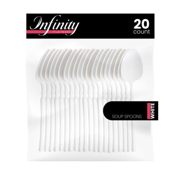Premium Infinity Collection White Flatware Set - 20-Piece Stainless Steel Cutlery for Dining, Parties & Everyday Use