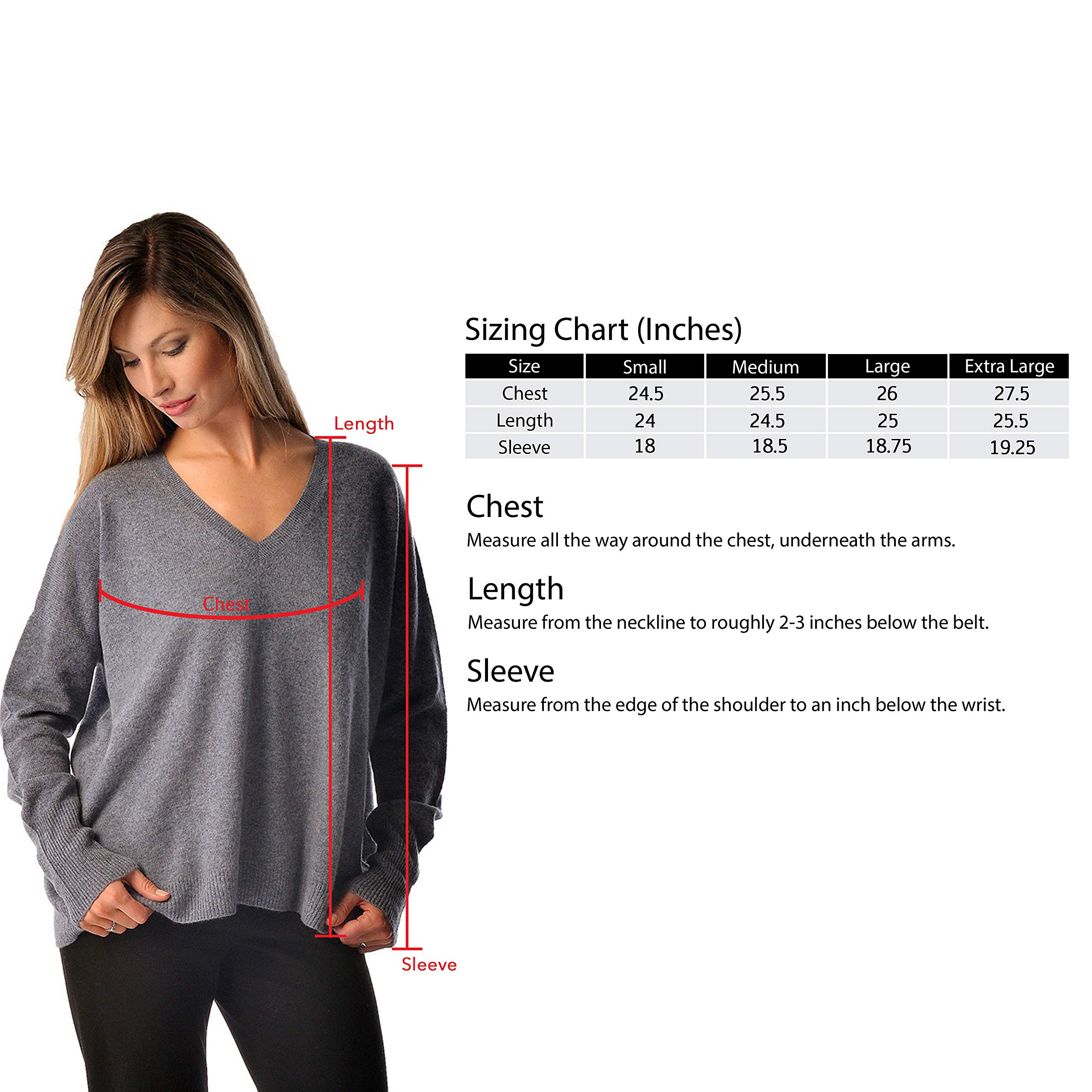 100% Pure Cashmere Women's V-Neck Sweater - Soft Loose Fit Boyfriend Pullover with Long Sleeves | Classic Winter Knitwear for Office, Dating & Casual Outfits