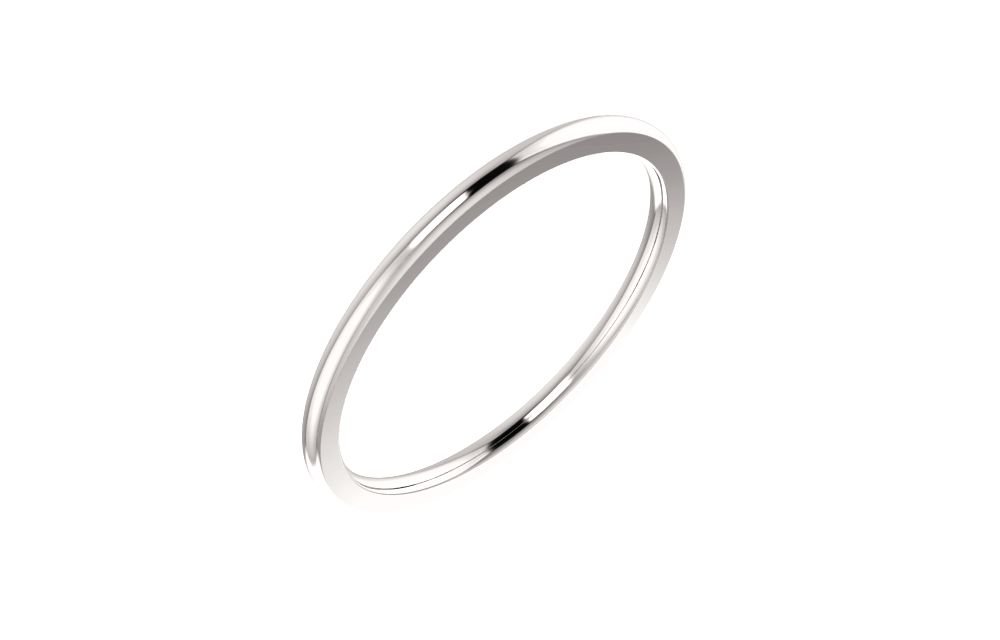 Jewels By Lux 14k White Gold 1mm Comfort Fit Men's Wedding Ring Band - Size 5 - Perfect for Weddings, Anniversaries & Everyday Wear