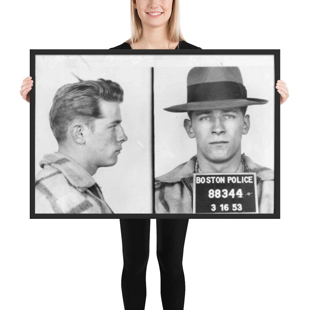 James Whitey Bulger 1953 Mug Shot - Enhanced Matte Framed Poster (8x10 in) - Vintage Crime Memorabilia for Home & Office Decor