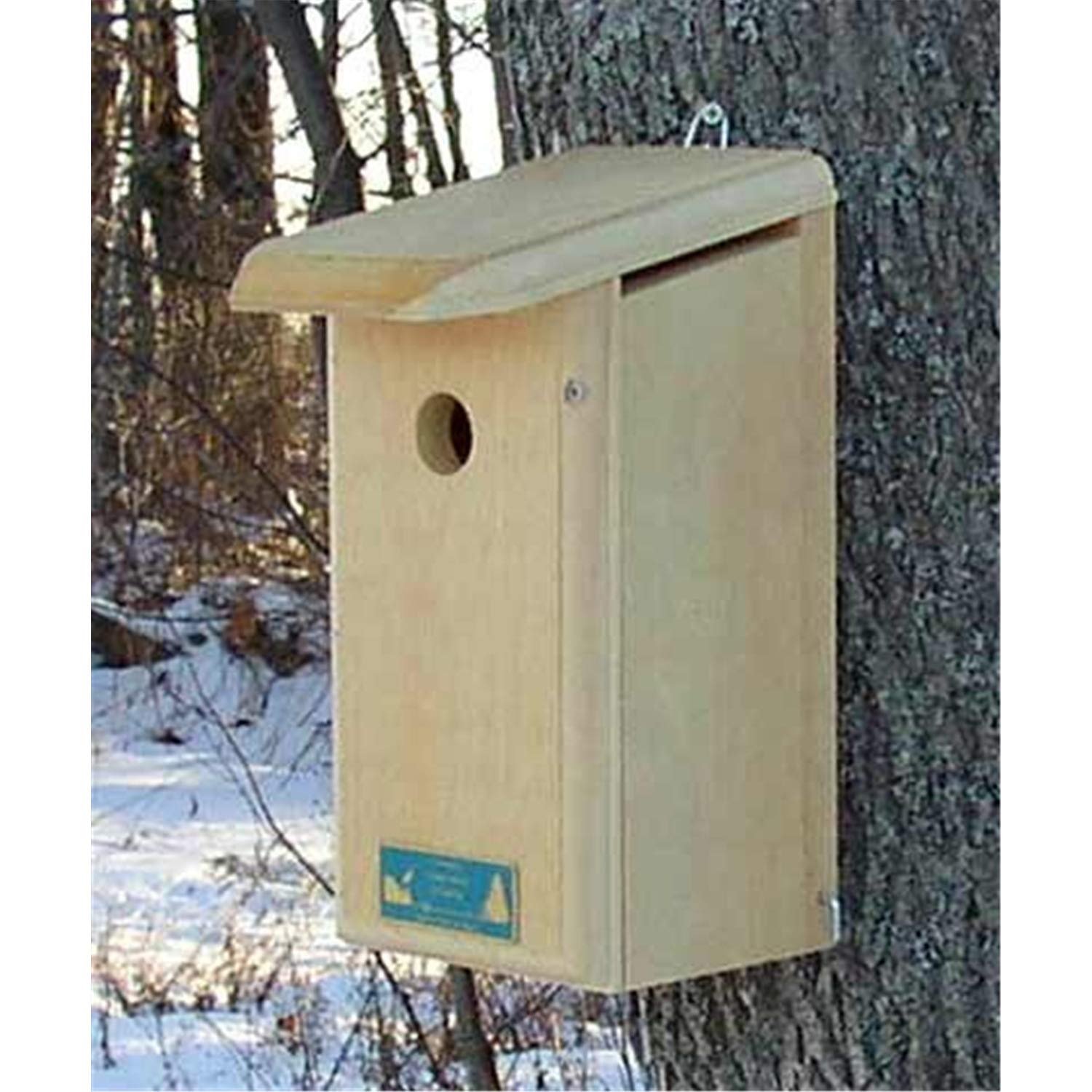 Nuthatch Bird House - Natural Wooden Bird Habitat for Backyard & Garden - Attracts Wild Birds for Birdwatching & Nature Enjoyment