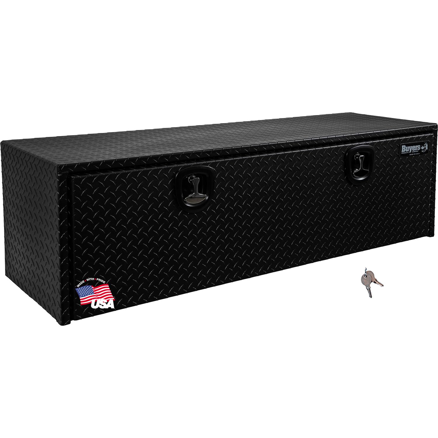 Buyers Products 1715115 Textured Matte Black Diamond Tread Aluminum Underbody Truck Tool Box - 18