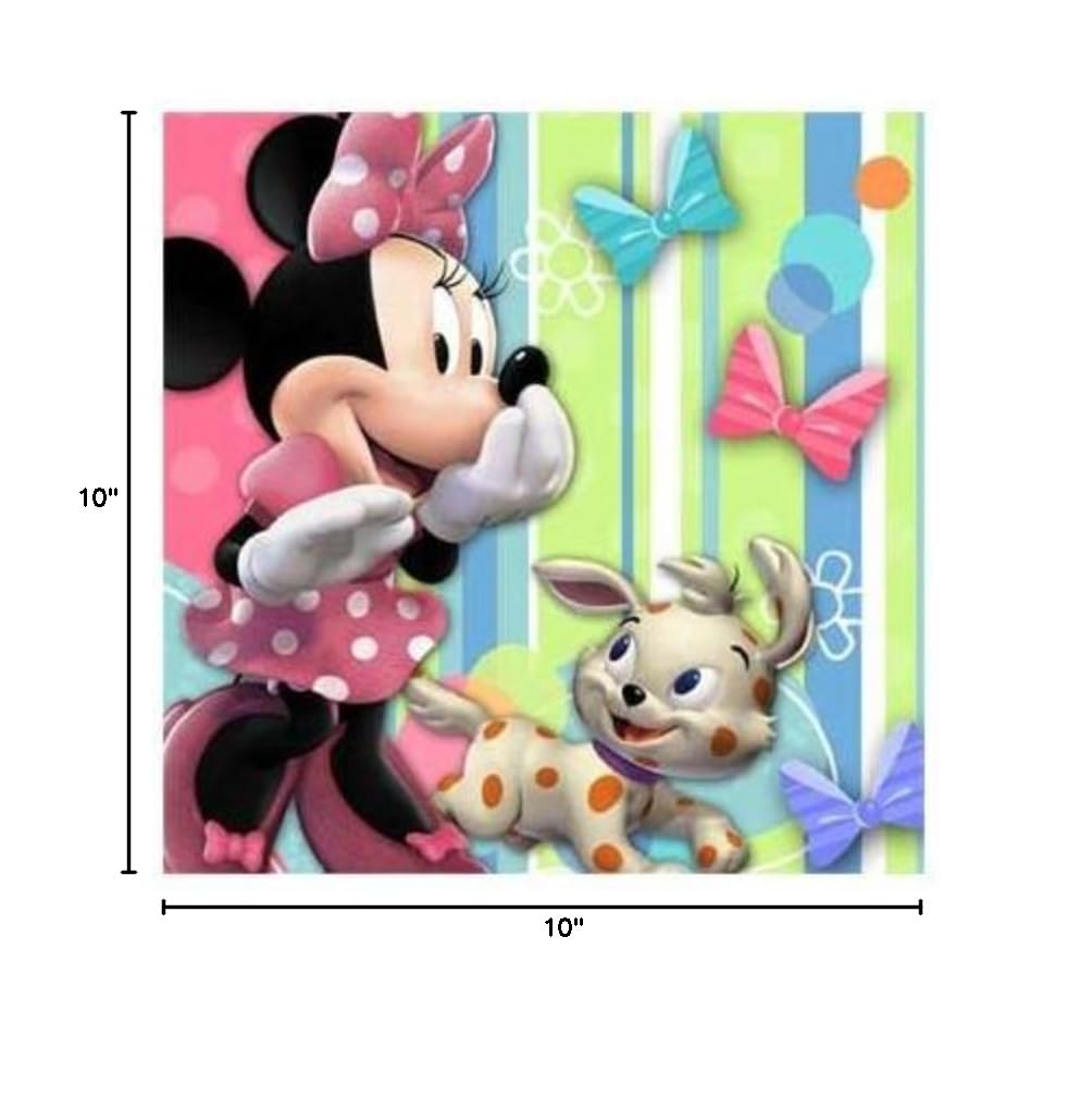 Disney Minnie Mouse Beverage Napkins - 50 Pack, Cute Party Napkins for Birthday, Baby Shower, Wedding & Holiday Celebrations