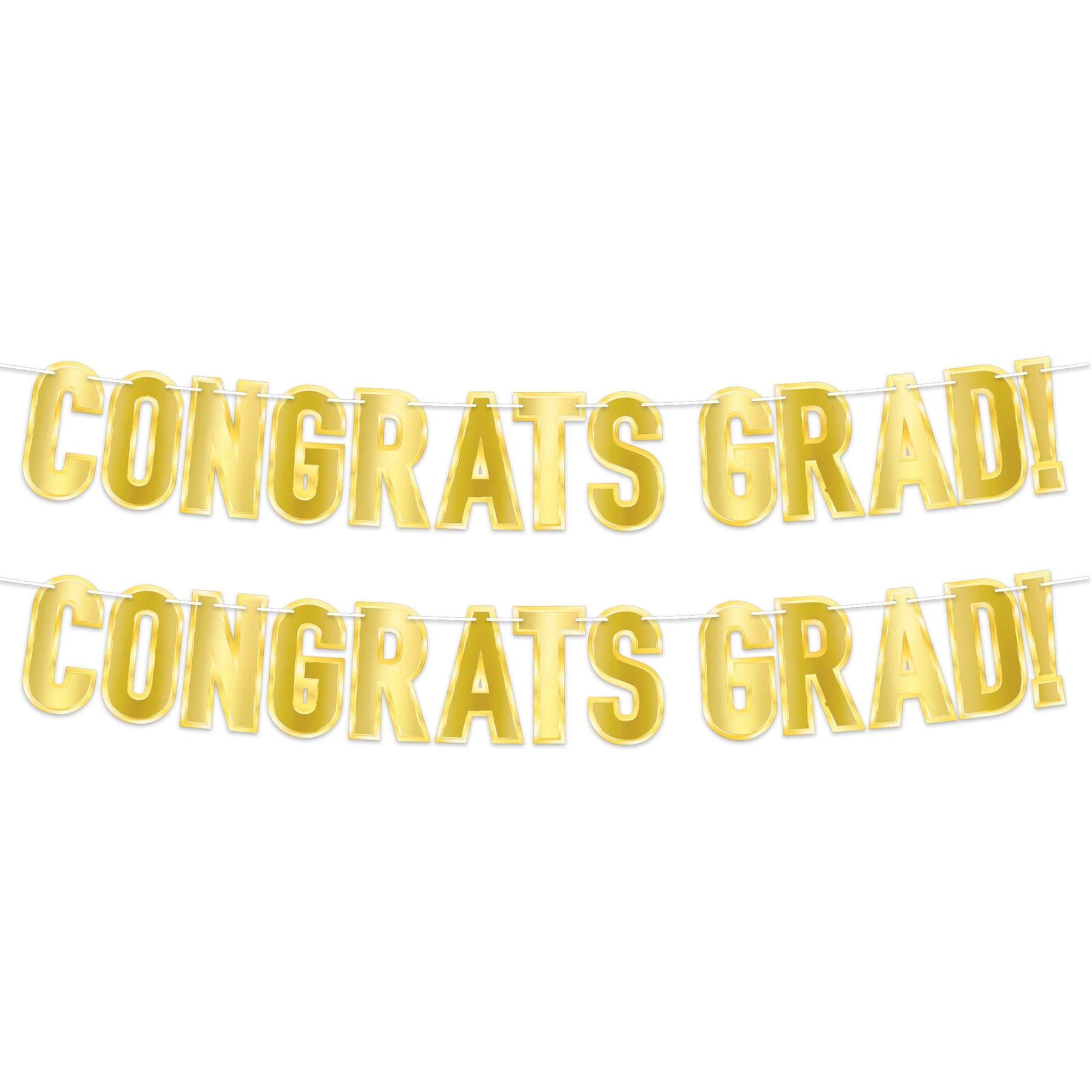 12 Pack Beistle Foil Graduation Streamers - Silver & Gold Congrats Grad Party Decorations - Perfect for Graduation Ceremonies, Parties & Photo Backdrops
