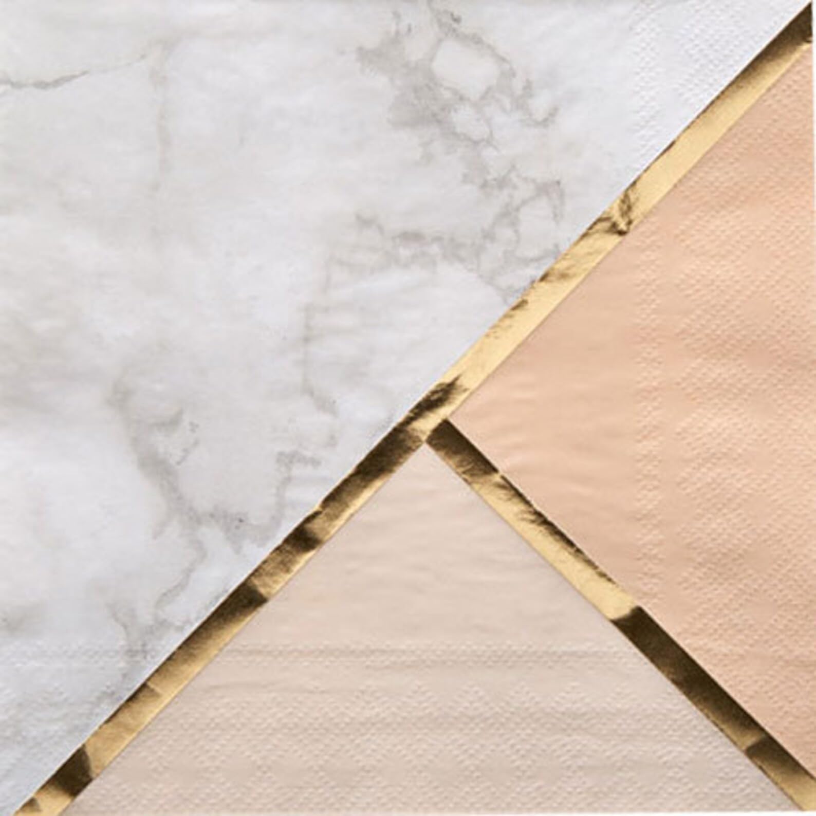 Premium Rose Gold & Gold Printed Paper Napkins - 2-Ply Disposable Party Napkins for Birthday, Wedding, Events - Pack of 16 | Elegant Table Setting & Celebration Decor