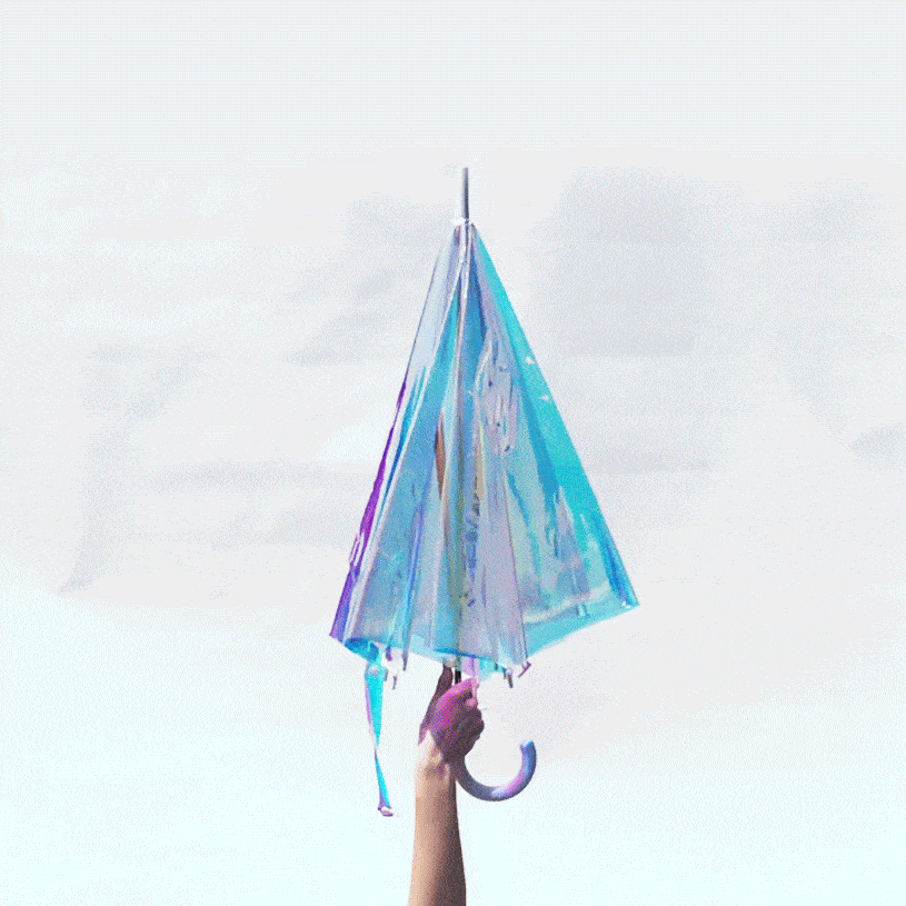 Rainbow Holographic Umbrella - Waterproof Windproof Compact Folding Umbrella for Women & Men - Perfect for Rainy Days, Outdoor Events, and Fashion Accessories