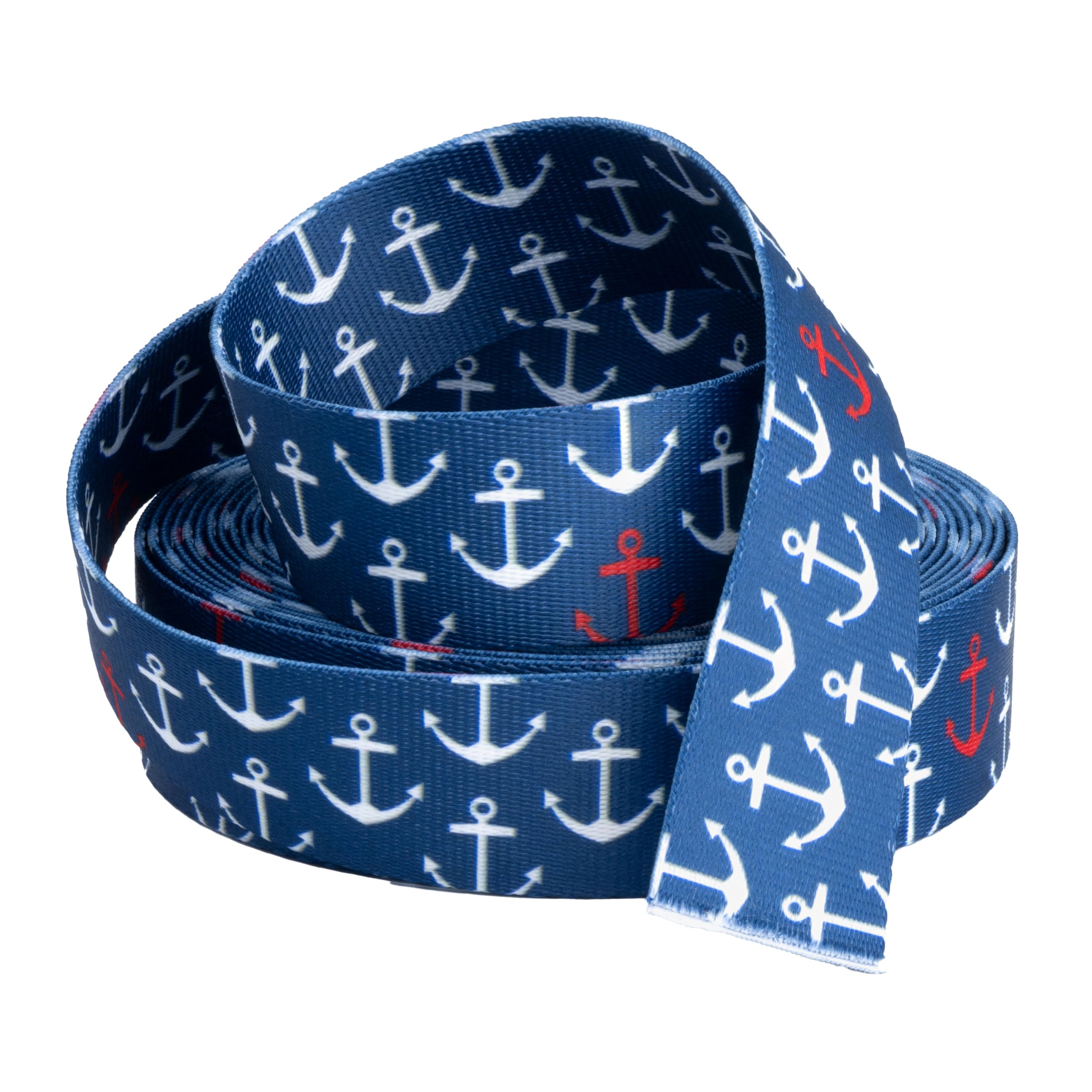 Country Brook Design - Anchors Away Polyester Webbing Dog Collar, Leash & Pet Accessories | Durable Nautical Style for Boating, Beach & Outdoor Adventures