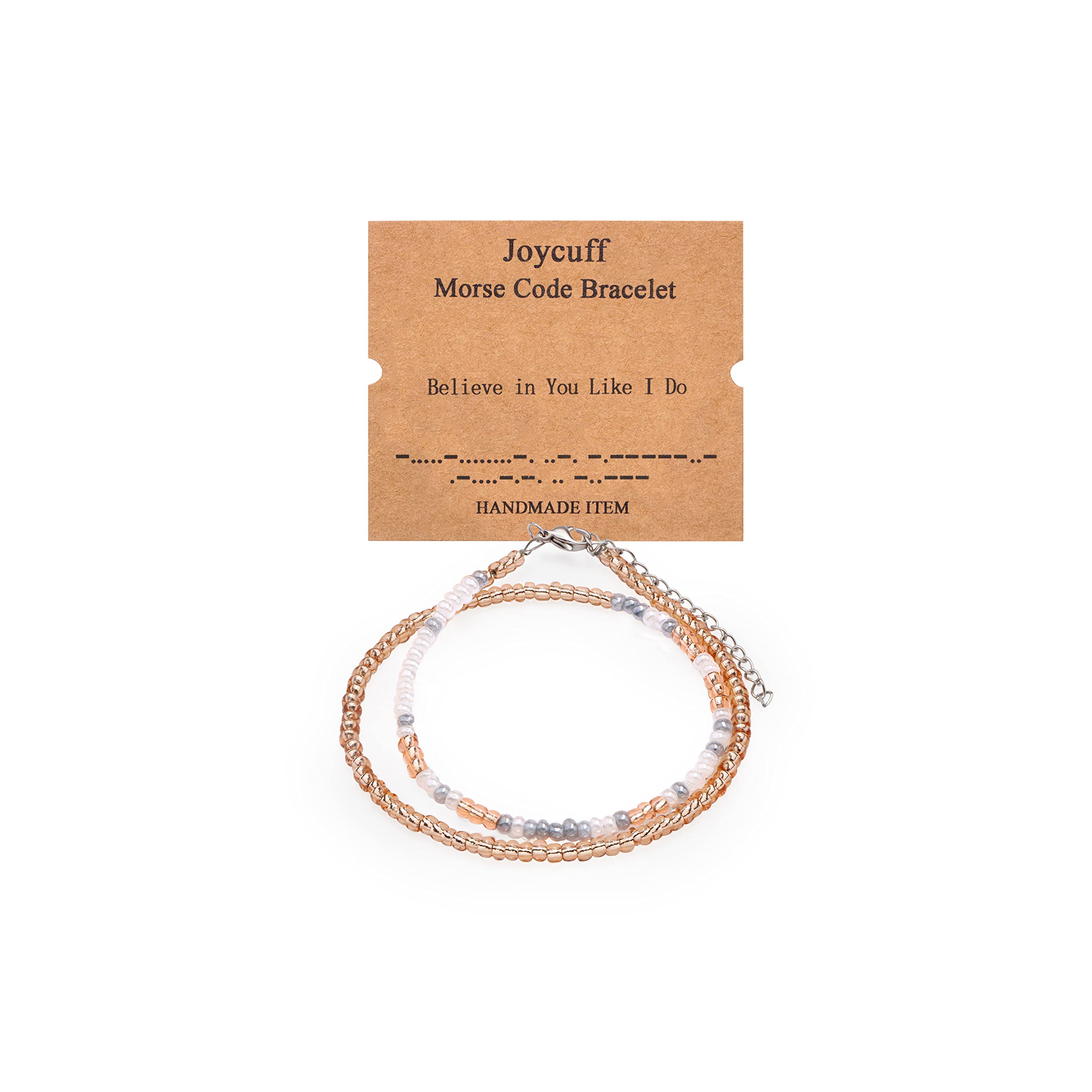 Layered Morse Code Bracelet for Women - Unique Birthday Gift for Mom, Aunt, Wife & Friends - Beaded Strand Bracelet with Secret Message - Perfect for Anniversaries, Mother's Day & Special Occasions