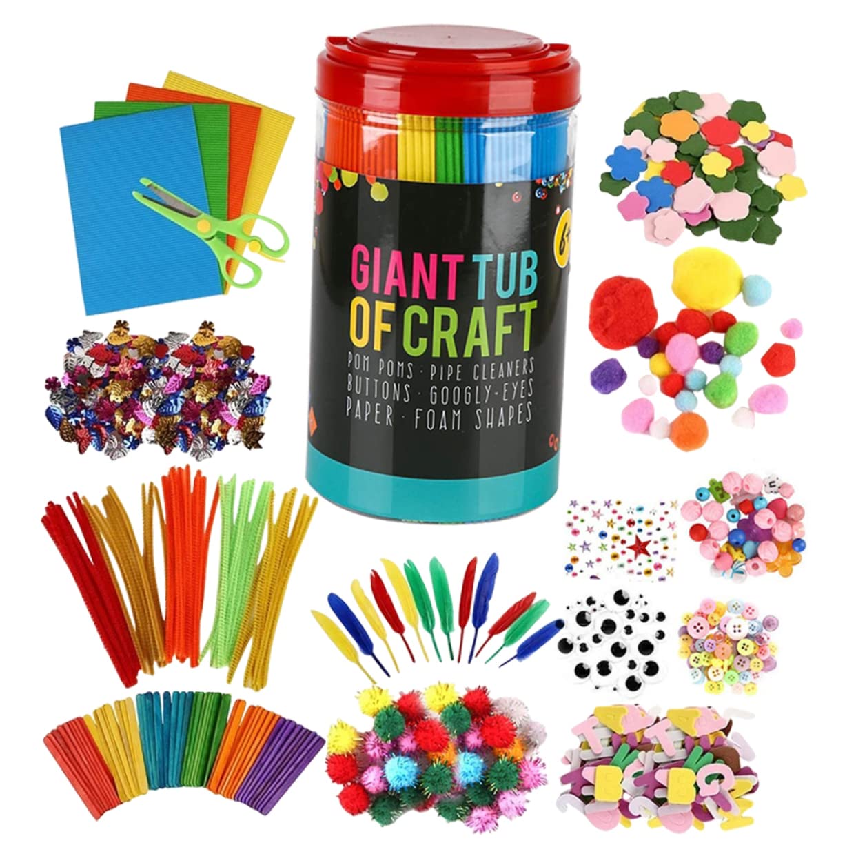 COHEALI DIY Arts and Crafts Kit for Toddlers - Flannel Pompom Craft Set with Colorful Materials for Kids, Girls & Boys - Creative Learning Toys for Preschool Classroom, Birthday Party & Home Activities