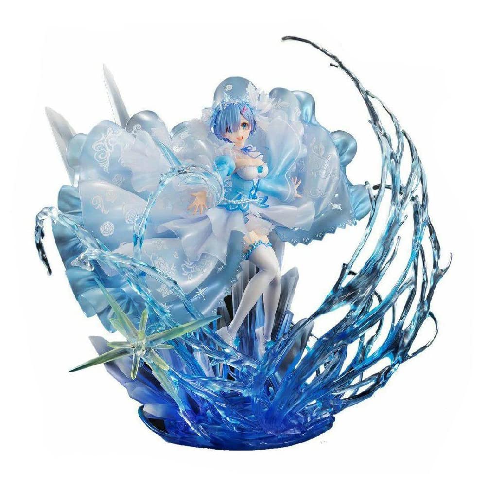 Re:Zero - Starting Life in Another World Anime Figure - 28cm Rem Crystal Dress PVC Model Toy, Otaku Collectible Gift for Fans | Perfect for Display, Cosplay, and Anime Enthusiasts
