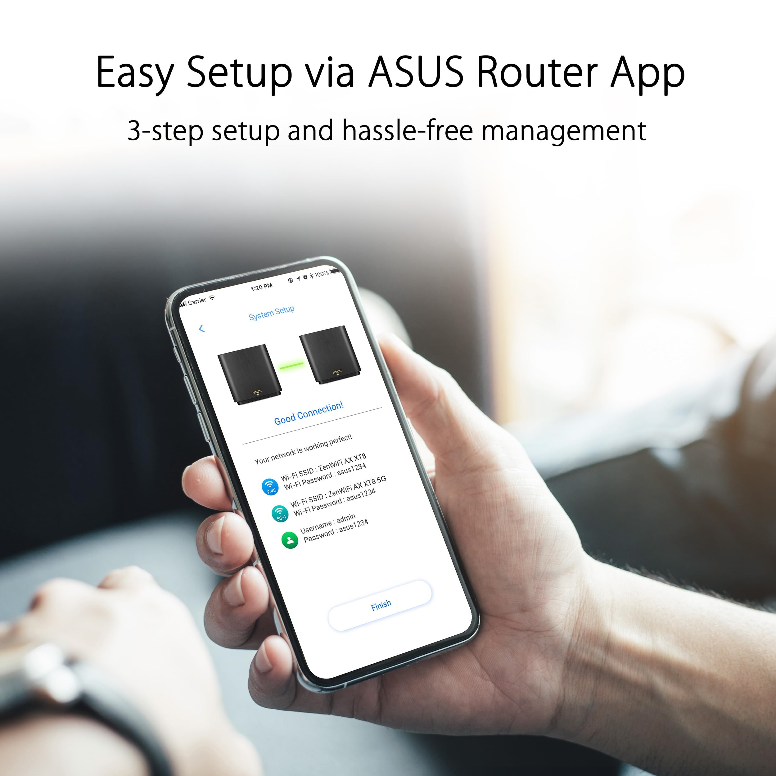 ASUS ZenWiFi AX6600 Tri-Band Mesh WiFi 6 System (XT8 1PK) - Whole Home Coverage up to 2750 sq.ft, 4+ Rooms, AiMesh Technology, Lifetime Internet Security, Easy Setup, 3 SSID, Parental Controls - Perfect for Smart Homes, Gaming, Streaming & Remote Work (Charcoal Black)