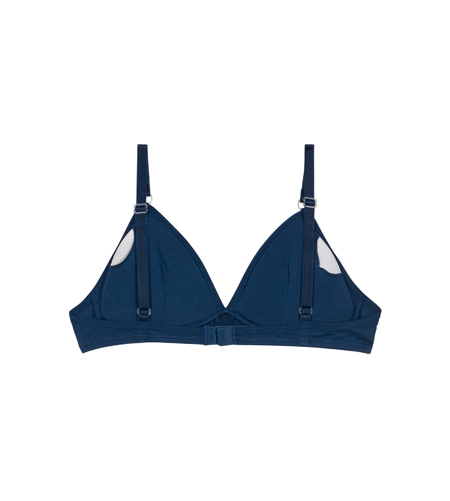 Organic Cotton Triangle Bralette - Wireless Comfort Bra in Navy Blue for Sensitive Skin | Perfect for Yoga, Lounge & Everyday Wear