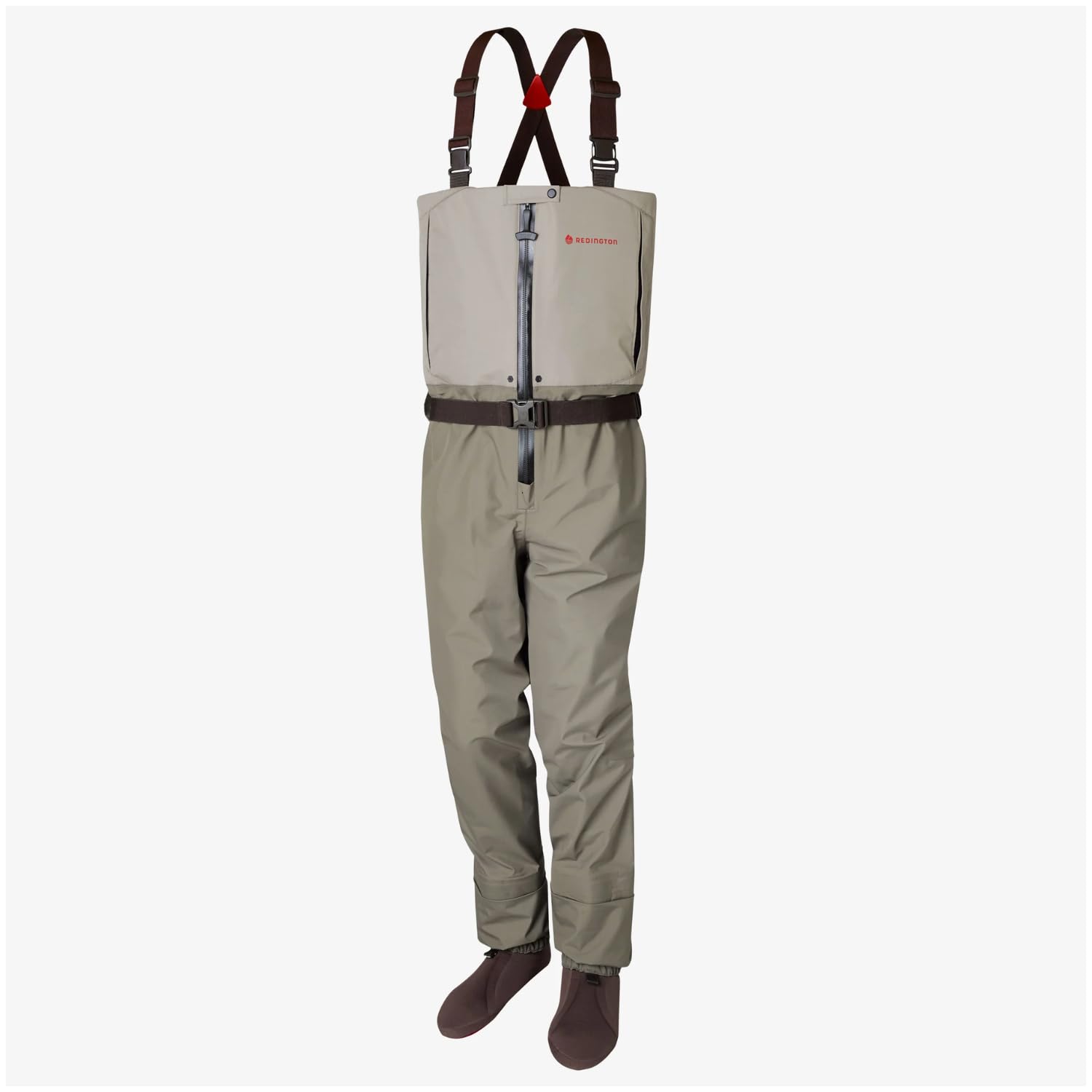 Redington Men's Escape Zip Up Chest High Waders - Waterproof Fly Fishing Waders for Men in Boulder/Slate - Ideal for Stream, River & Lake Fishing Adventures