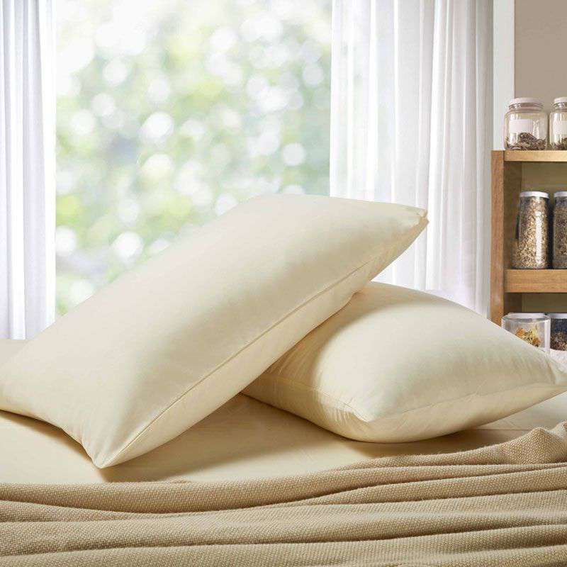 1000TC Premium Ultra Soft Queen Size Pillowcases 2 Pack - Yellow Cream | Luxury Bedding for Comfortable Sleep | Perfect for Home, Hotel & Guest Room Decor