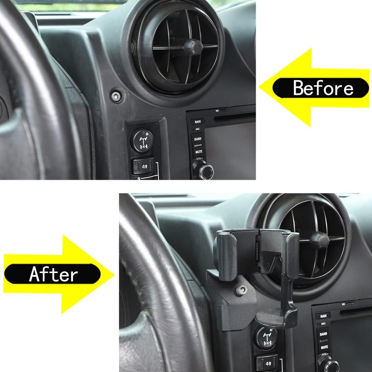**PIUGILH Car Side Vent Phone Mount Holder - Compatible with Hummer H2 2003-2007, Universal Hands-Free Car Cell Phone Holder for iPhone & Android (Left Vent) - Perfect for GPS Navigation & Safe Driving**
