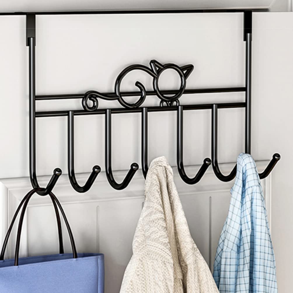 Yardwe Over The Door Hook Hanger - 7 Hook Rack for Shirts, Belts, Hats, Coats & Towels | Space Saving Closet Organizer with Durable Iron Hooks | Perfect for Bedroom, Bathroom & Entryway Storage