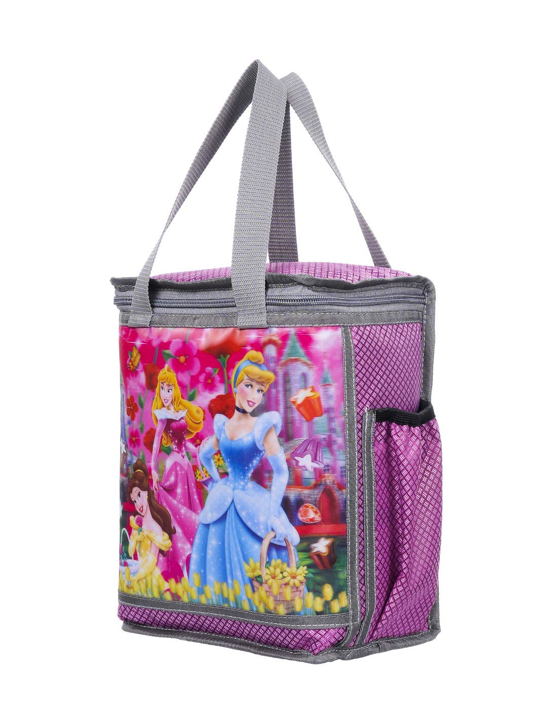 3D Printed RS Polyester School Lunch Bag for Girls - Pink | Stylish & Durable Tiffin Bag for School, Picnic, and Travel | Perfect for Kids & Teens