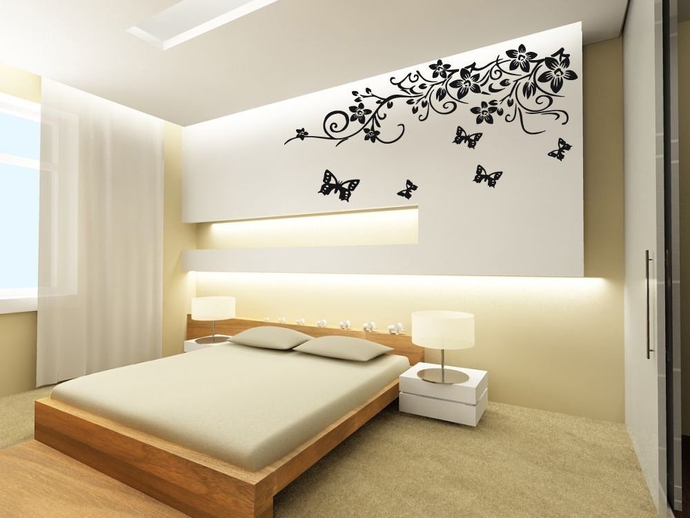 Butterfly and Flower Wall Decals - Removable Bedroom Decor Stickers for Girls Room, Nursery, Living Room - Self-Adhesive Art for Home, Dorm, Office (Style Ar13)