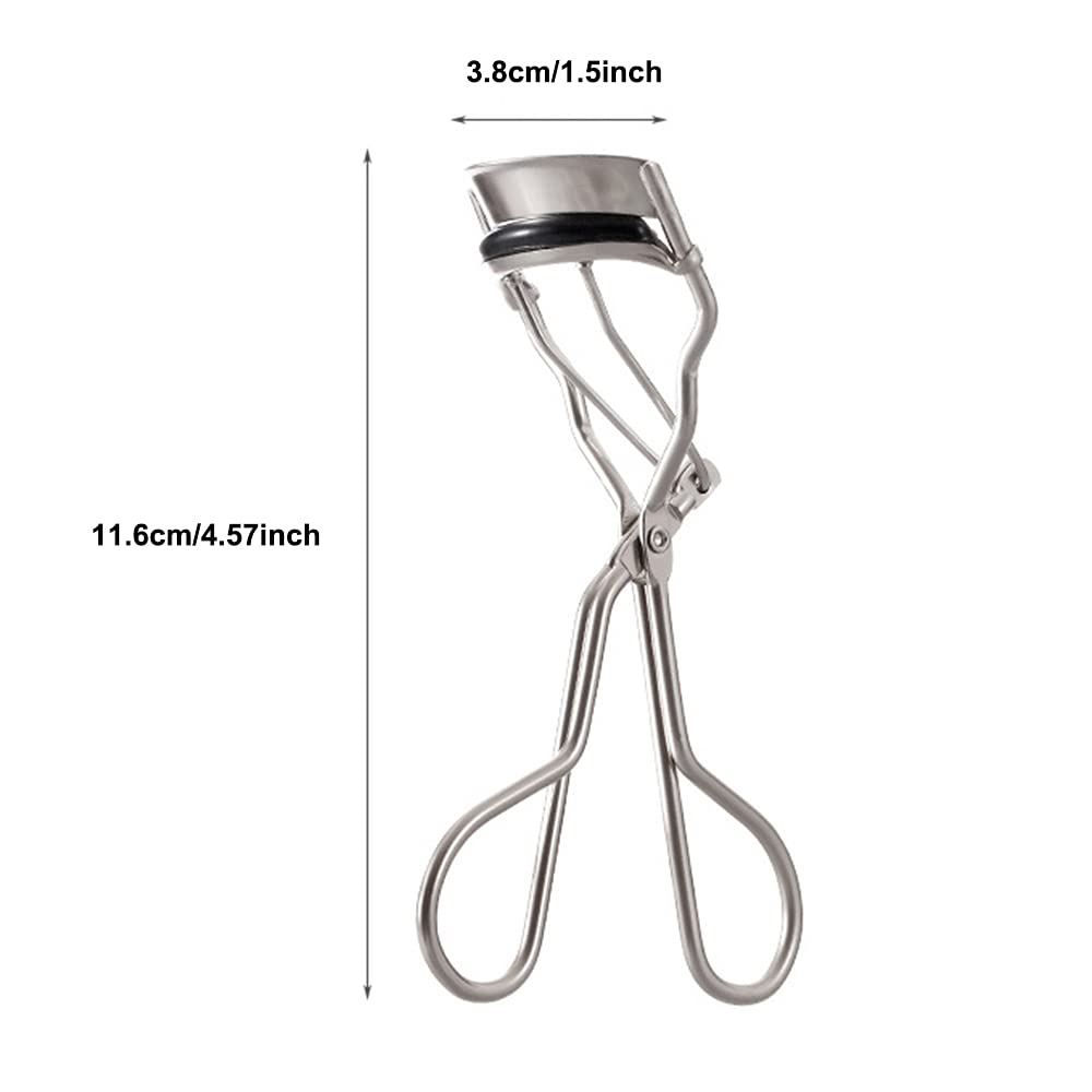 3Pcs Classic Silver Eyelash Curlers - Soft & Labor-Saving for Perfect Curls in 5 Seconds | Professional Makeup Tool for Daily Use, Bridal Makeup & Special Occasions