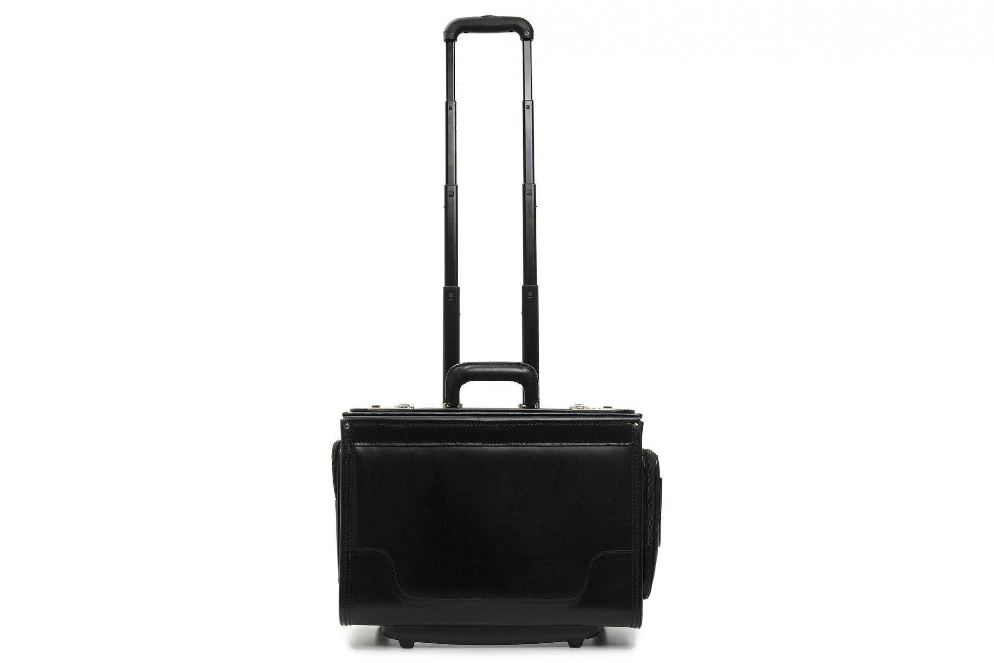 Korchmar Counselor Rolling Catalog Case - Professional Leather Briefcase for Business Travel & Office Use - Durable Laptop Bag with Wheels for Men & Women