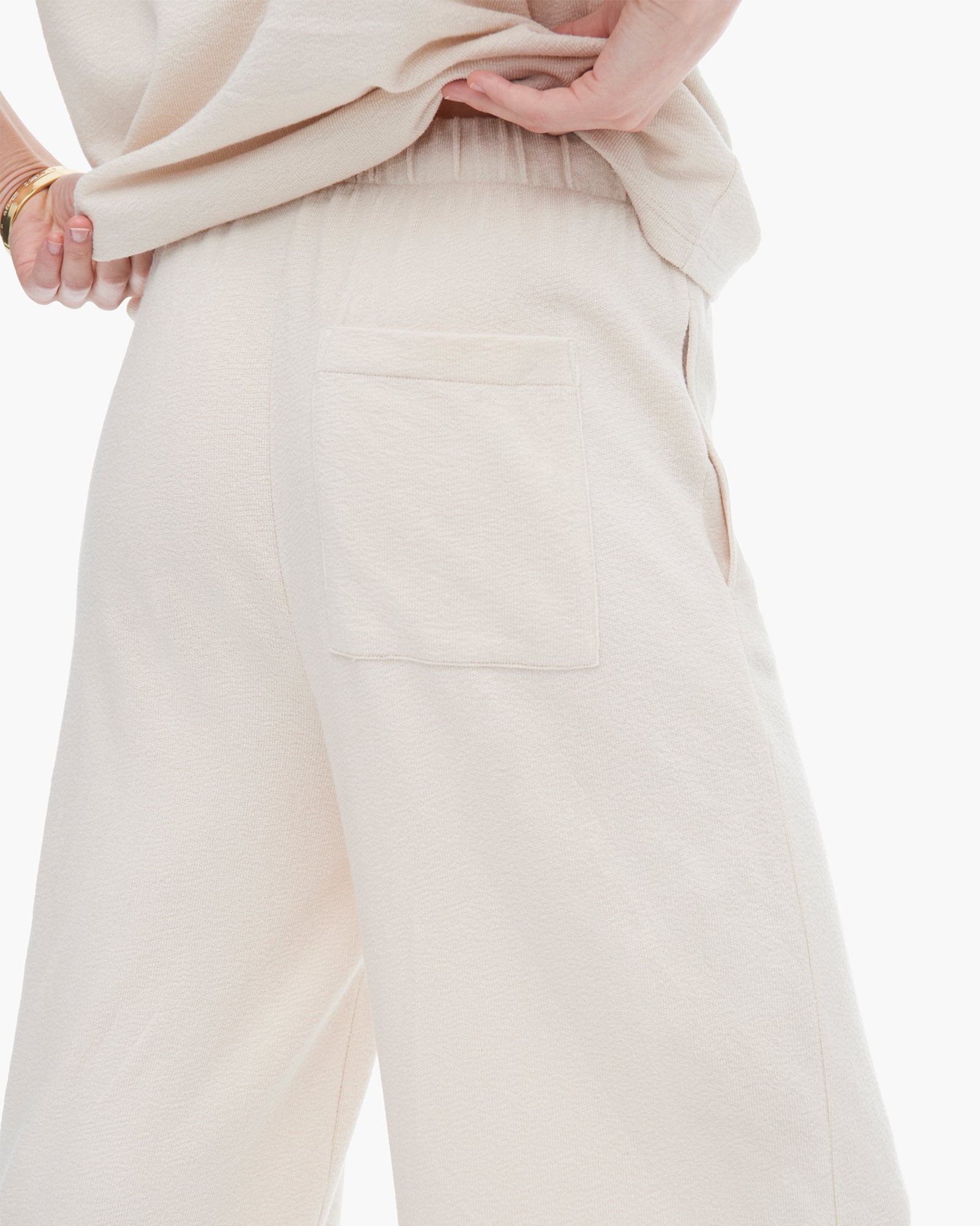 Loop Front Jersey Pull On Pants for Women - Soft Stretch Comfortable Lounge Pants in Faded Dune - Perfect for Yoga, Home Wear & Relaxation