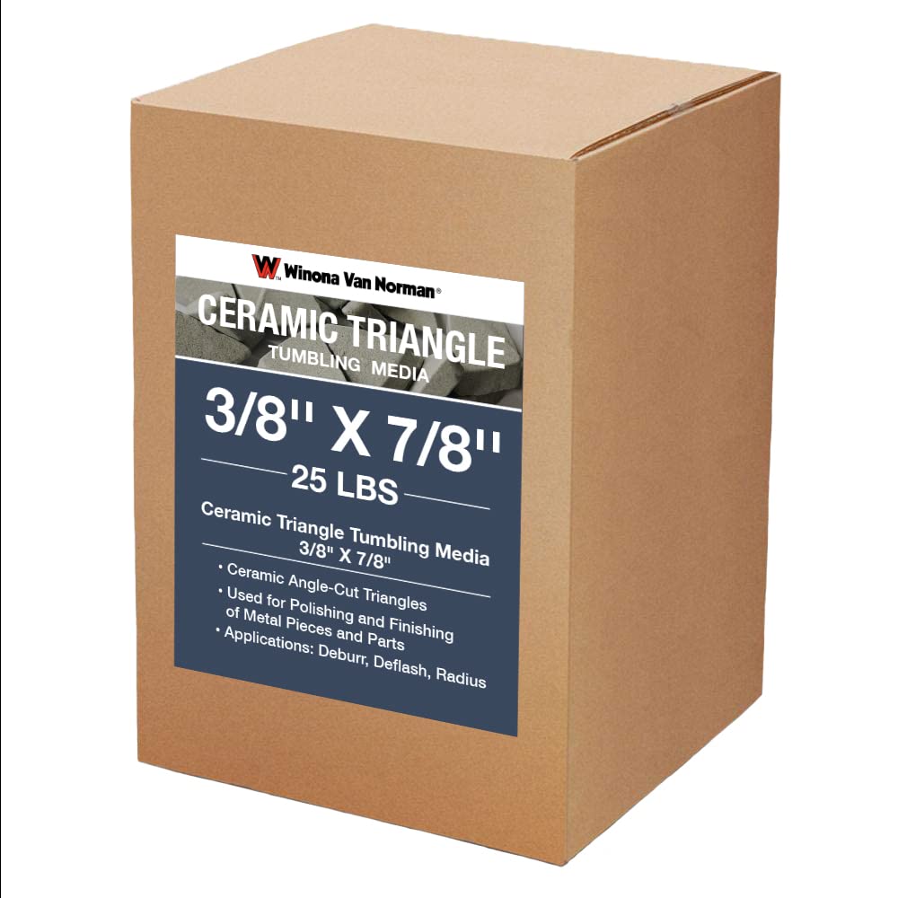 Premium Ceramic Triangle Tumbling Media - 3/8