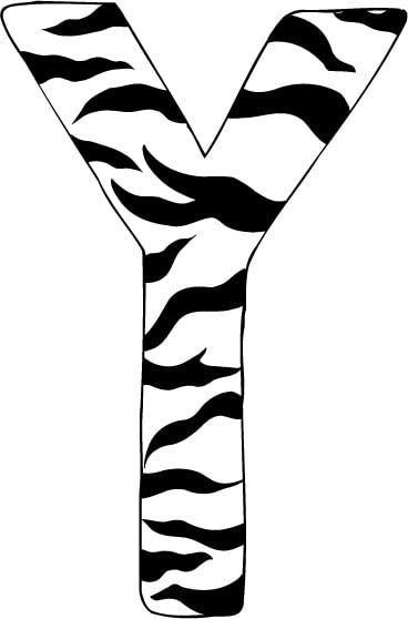 Zebra Animal Print Letter Decals A to Z - 10 Inch Alphabet Stickers for DIY Crafts, Kids Room Decor, Scrapbooking & Party Supplies