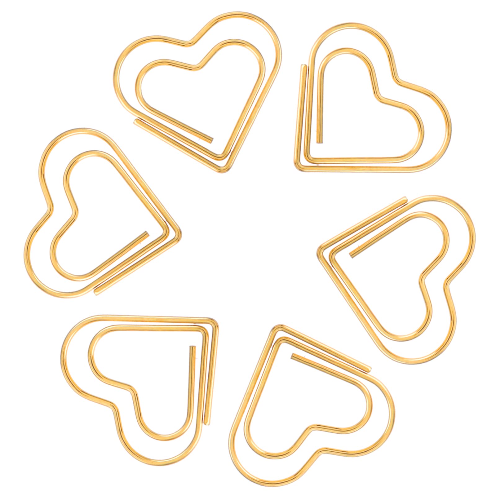 100Pcs Gold Heart Paper Clips - Cute Small Heart-Shaped Office Supplies for Kids, Women, Wedding Decorations & Scrapbooking - Perfect for Organizing Documents, Notes & Crafts