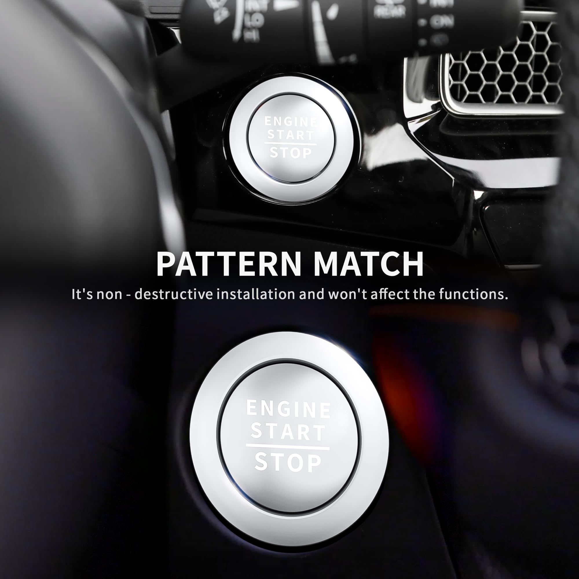 2022-2025 Honda Accord/HRV/CRV/Civic Interior Accessories Kit - 8pcs Silver AC Knob Cover, Volume Control, Warning Lights & Push Start Button Trim Ring | Premium Car Dashboard Decor & Protection