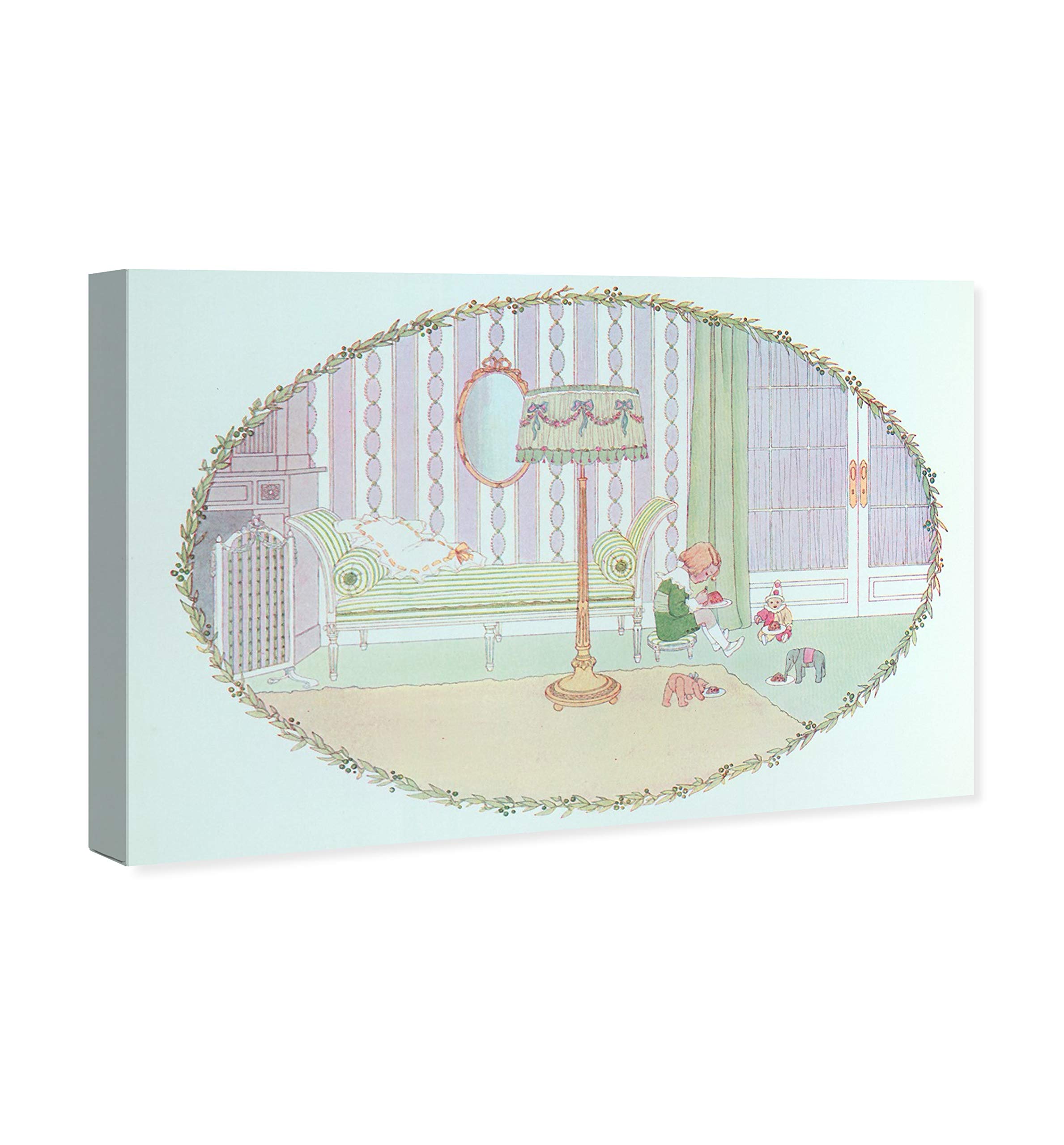 Oliver Gal Artist Co. 'Little Jack Horner' Fantasy Wall Art Canvas Print - 30x20 Inch Kids Room Decor in Green & Purple | Perfect for Nursery, Bedroom & Playroom
