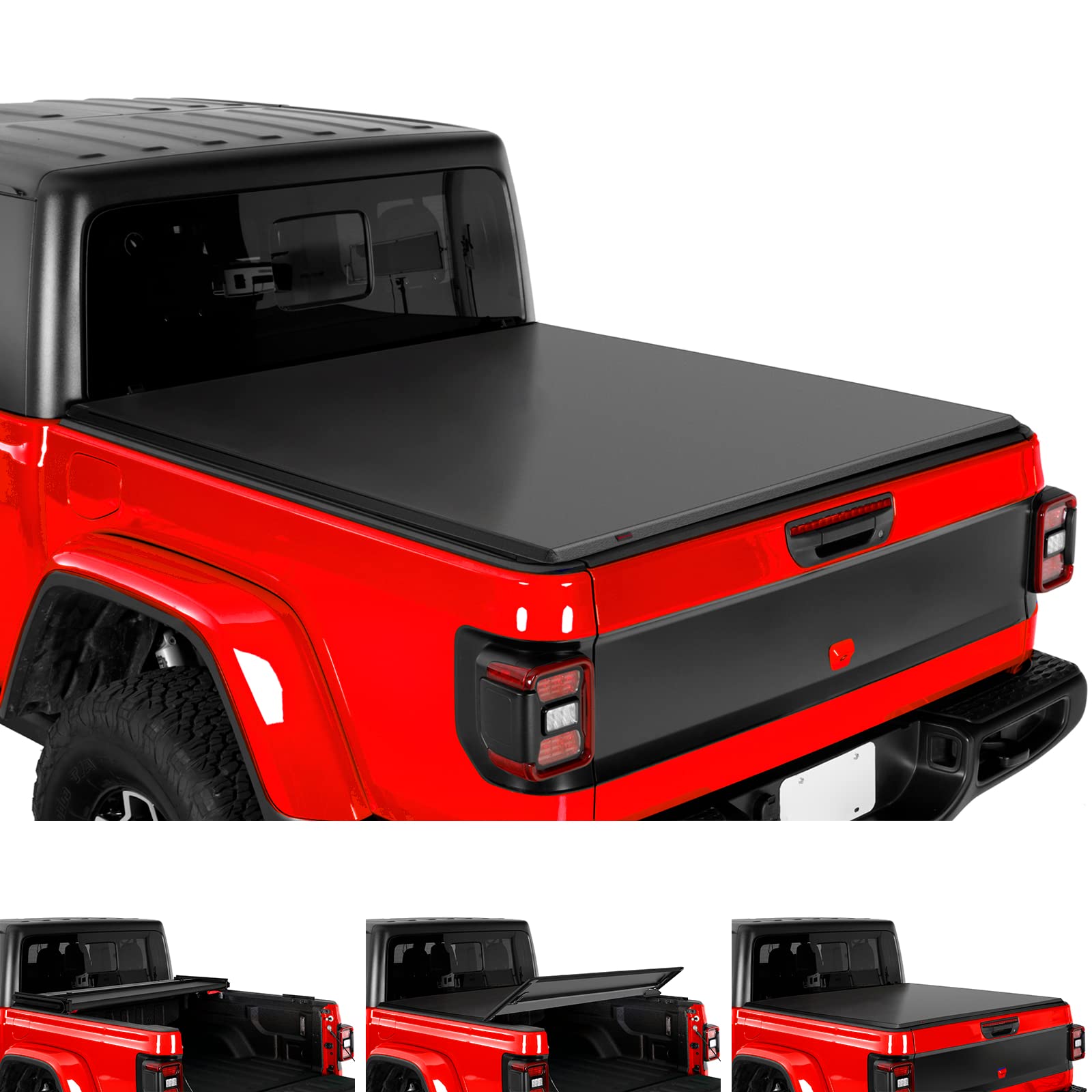 MaxMate Soft Tri-Fold Truck Bed Tonneau Cover for 2020-2025 Jeep Gladiator JT | 5' (60