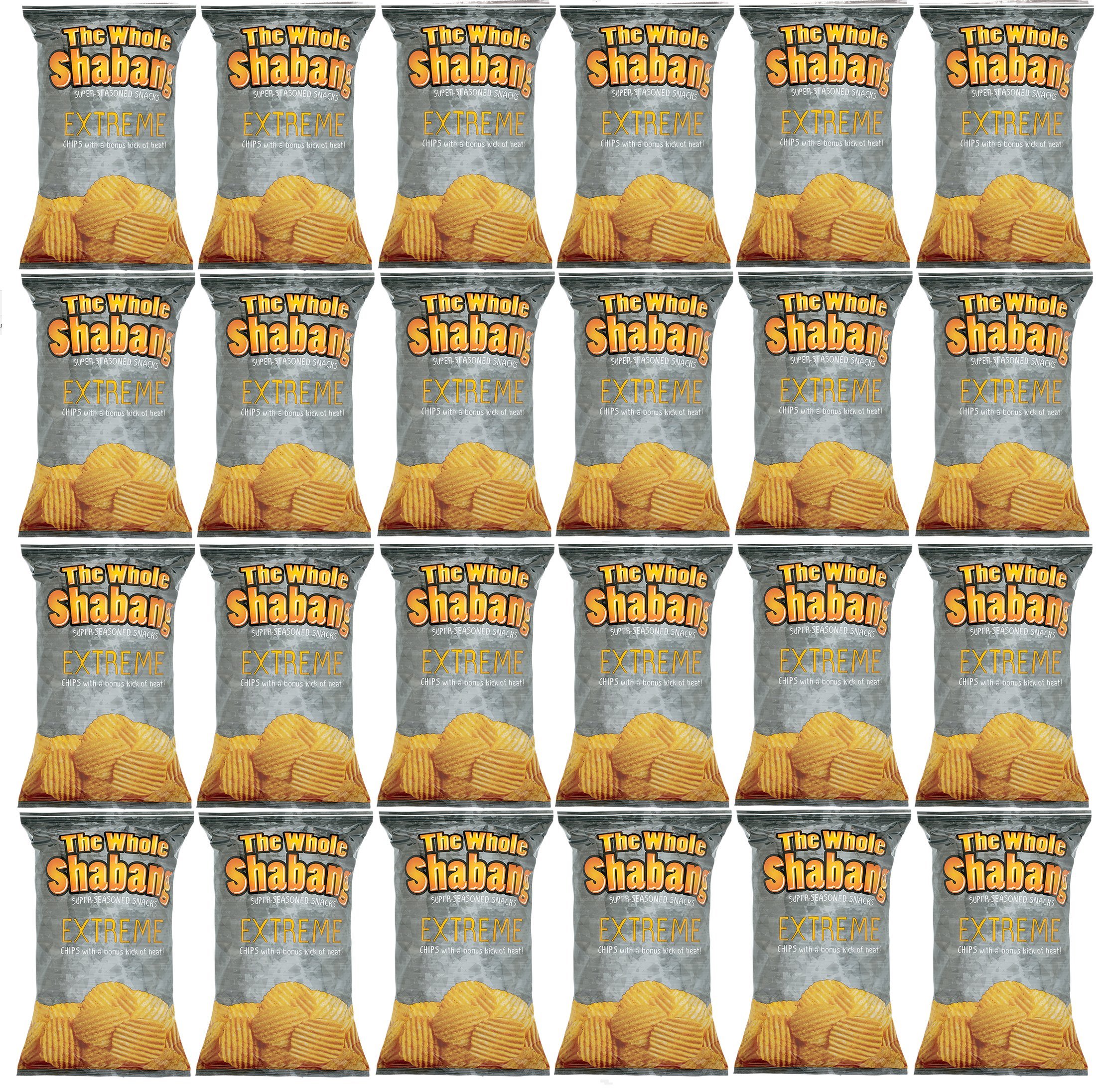 WHOLE SHABANG EXTREME RIPPLED CHIPS 24-Pack (6 oz Bags) - Spicy Seasoned Potato Snacks for Parties, Game Nights & Road Trips