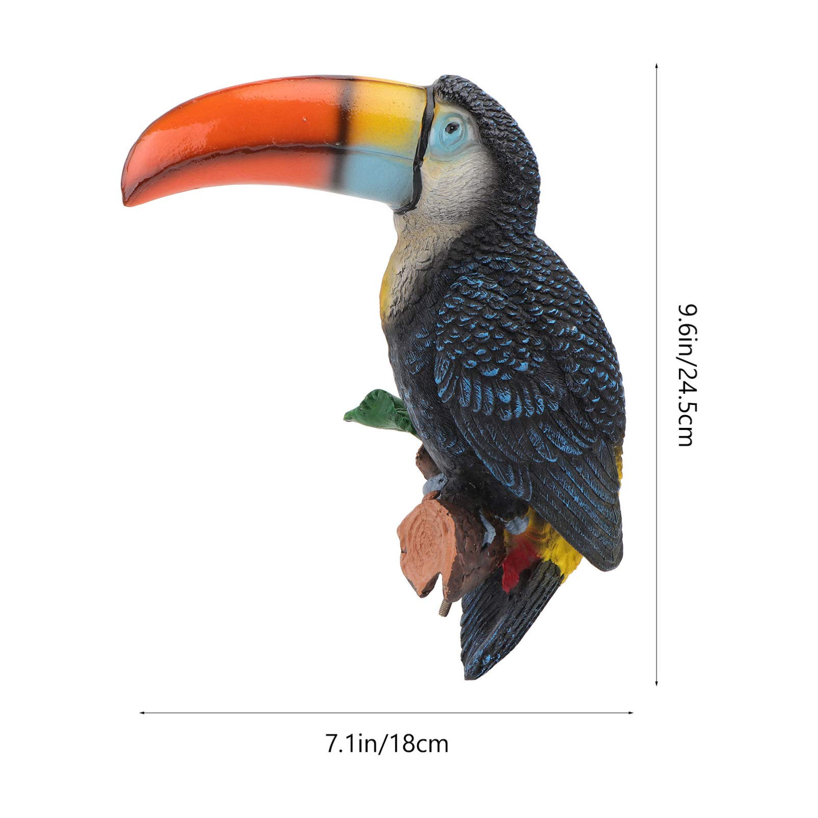 DOITOOL Large Resin Parrot Garden Sculpture - Big Mouth Parrot Ornament for Outdoor Decor, Bird-Themed Yard Art, and Tropical Backyard Scene Decoration | Perfect for Patio, Lawn, and Garden Landscaping