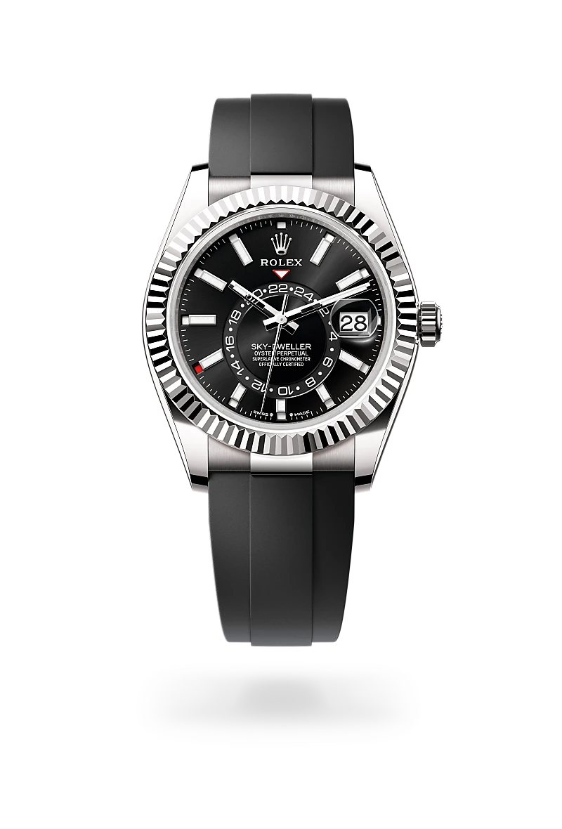 Authentic Rolex Sky-Dweller 18K White Gold Watch Ref. M336239-0002 | Luxury Timepiece for Travel & Business | Richter & Phillips Jewelers