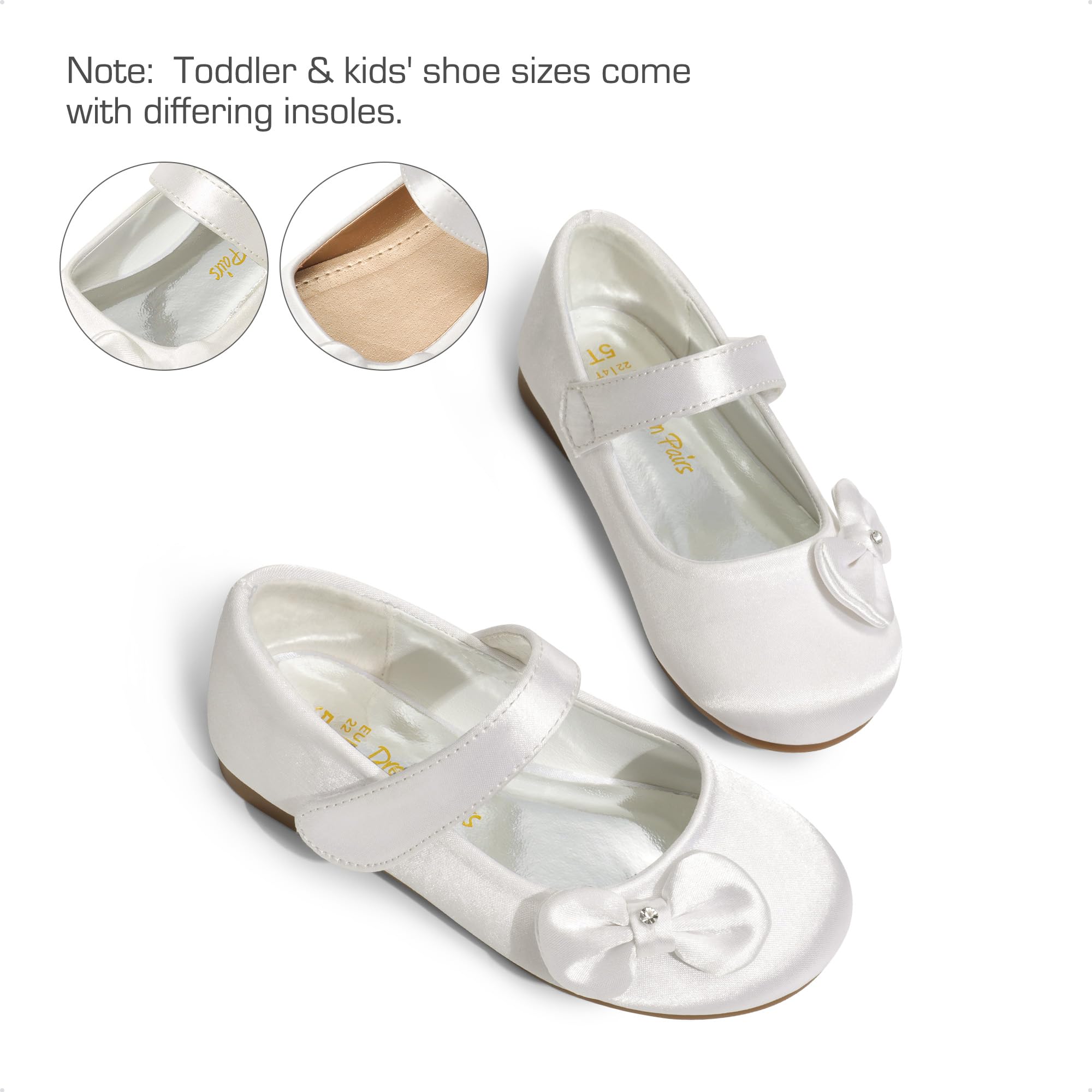 **DREAM PAIRS Toddler Girls Mary Jane Flats - Side Bow Ballet Shoes for Toddlers & Little Girls | Comfortable Dress Shoes for Weddings, Parties & Special Occasions**