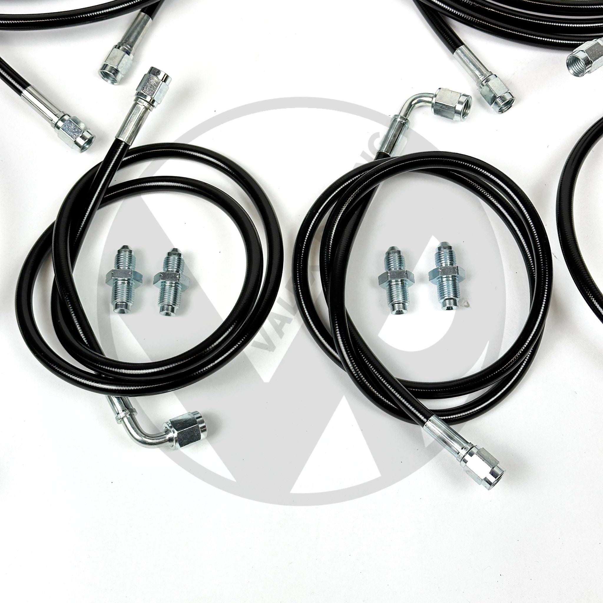 Complete Front & Rear BLACK Brake Line Replacement Kit for 96-00 Honda Civic with Rear Disc - Perfect for Performance Upgrades & Street Racing
