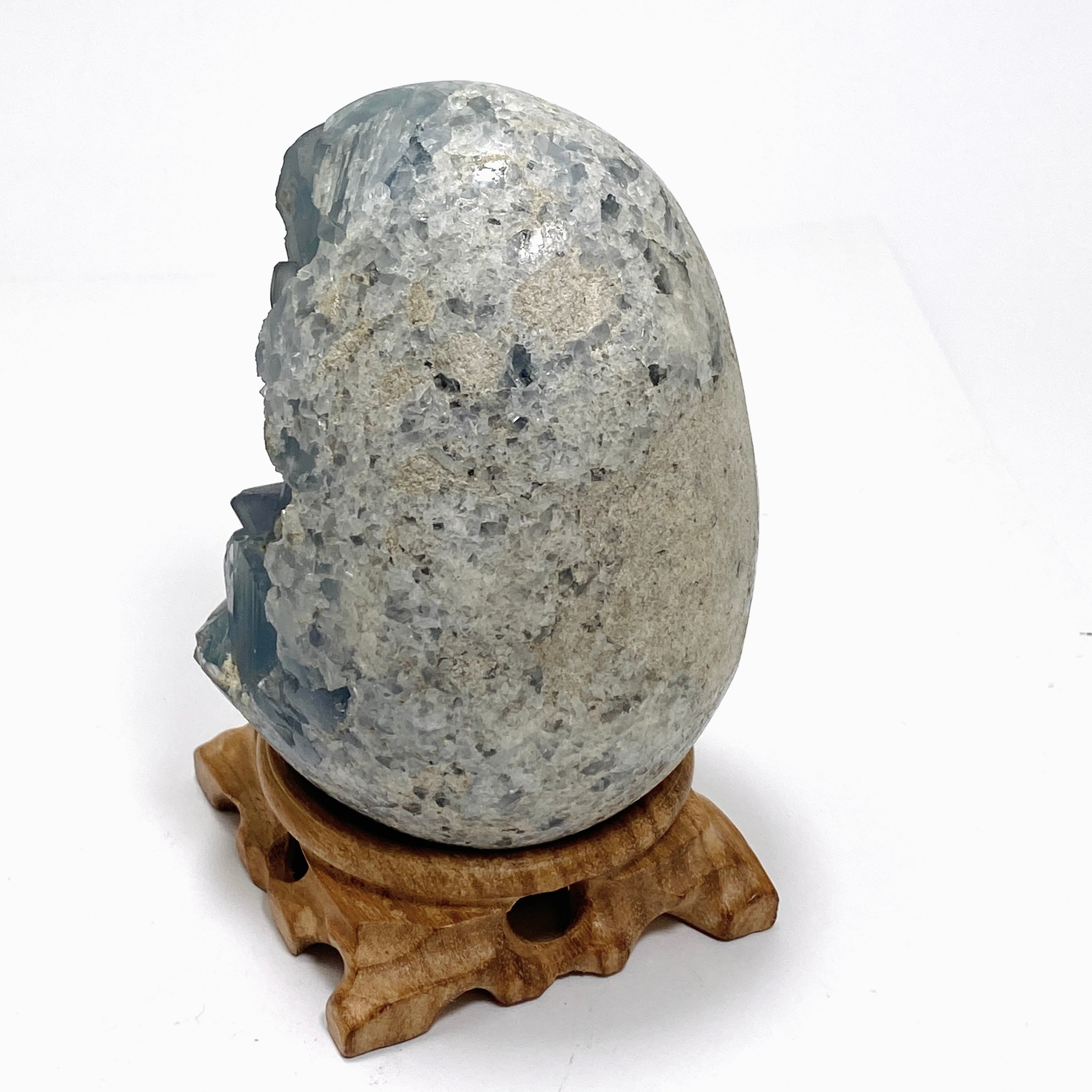 Natural Celestite Egg Healing Crystal - Madagascar CR3716 for Meditation, Reiki, and Home Decor