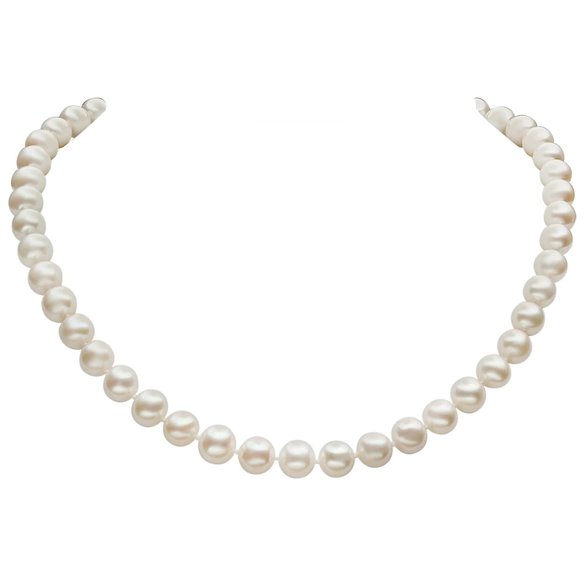 8.5-9.5mm Freshwater Pearl Necklace - White Cultured Pearls with 18