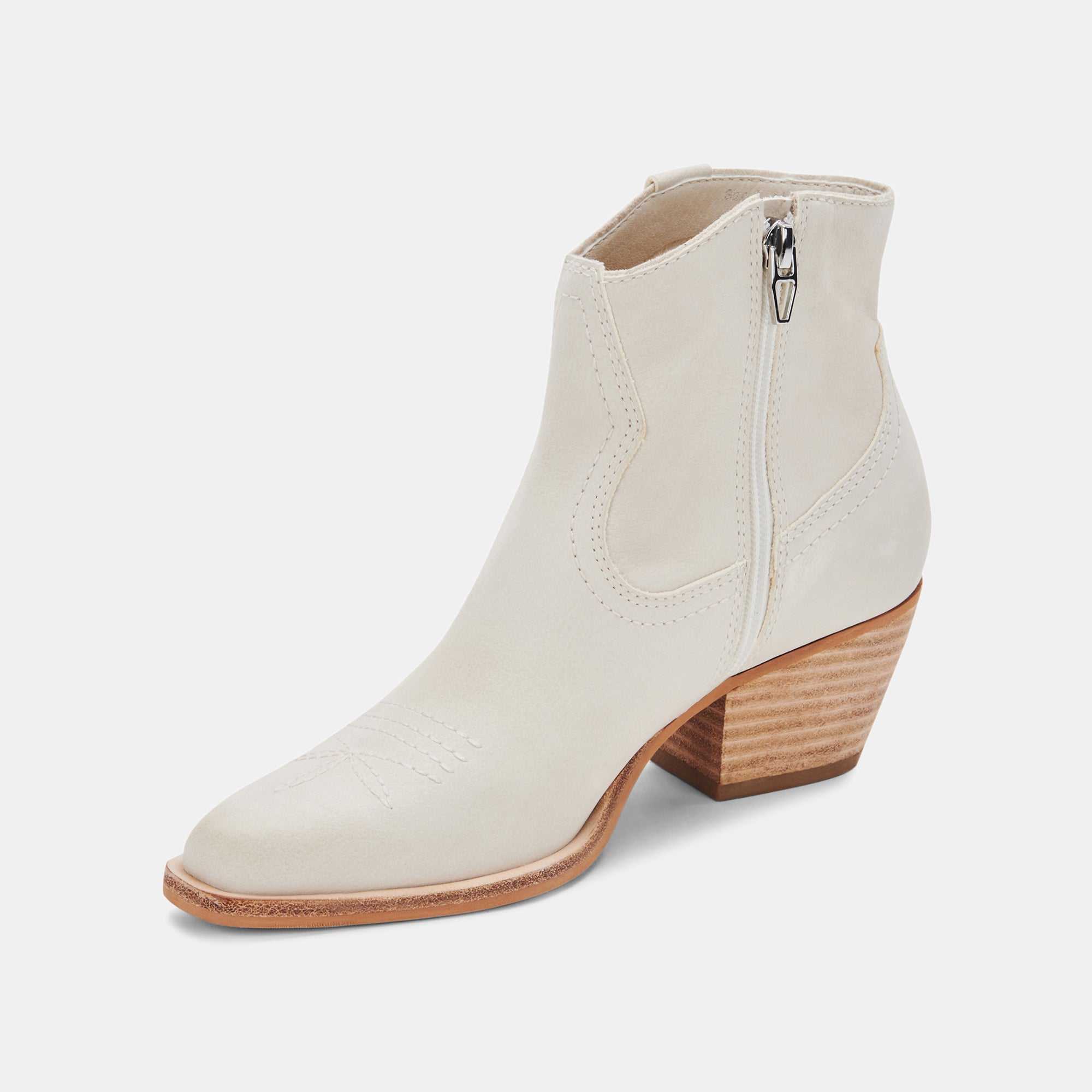 SILMA Women's Booties in Ivory Nubuck Leather - Comfortable Ankle Boots for Fall & Winter | Casual & Dressy Footwear for Work, Date Night & Everyday Wear