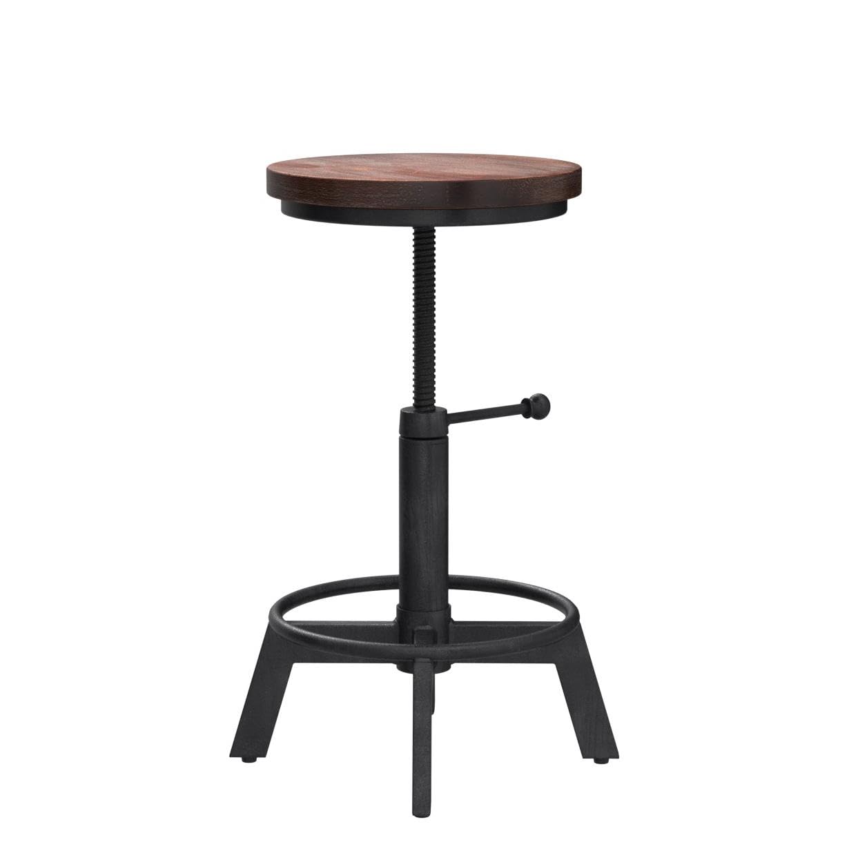 LOKKHAN Industrial Bar Stool Set of 2 - Adjustable Height Swivel Counter Stools 17
