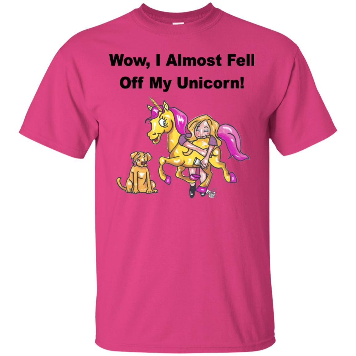Wow I Almost Fell Off My Unicorn Funny Graphic T-Shirt for Women | Soft Cotton Casual Tee | Perfect for Parties, Gifts & Everyday Wear