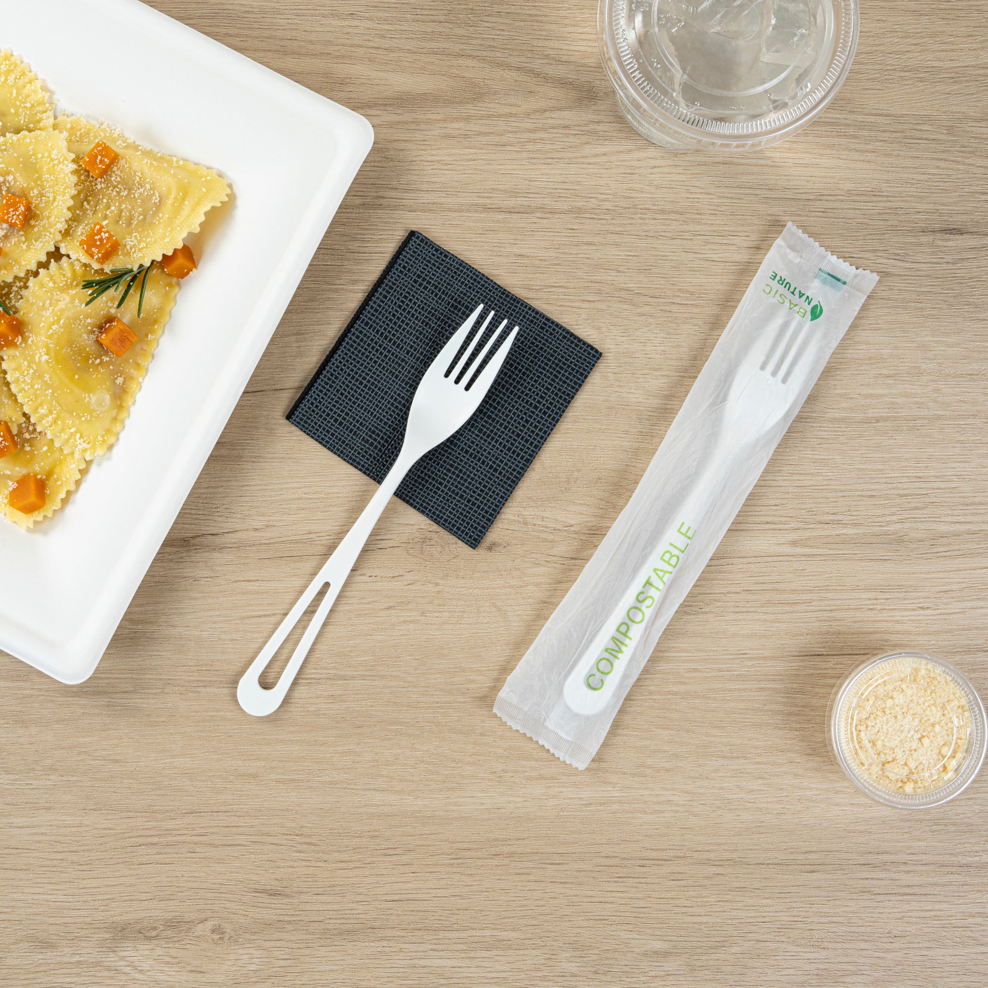 Eco-Friendly Compostable White CPLA Plastic Forks - 250 Count Box | Heat Resistant, Biodegradable Cutlery for Parties, Picnics & Catering Events