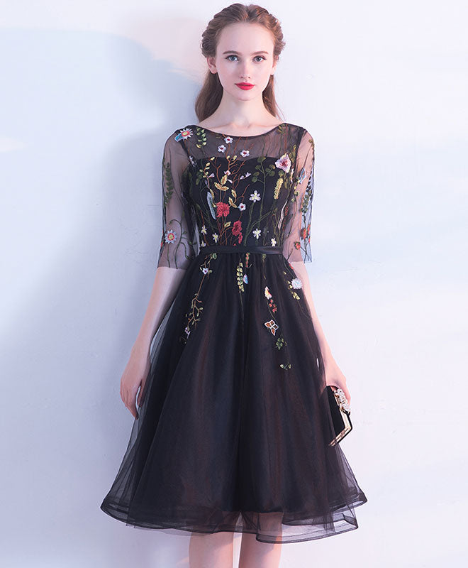 Elegant Black Lace Short Prom Dress for Women - Sexy Cocktail Party Evening Gown for Homecoming, Dinner Date & Special Occasions