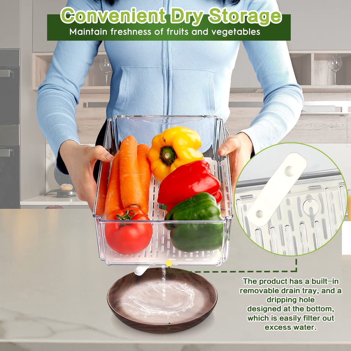 14-Pack Stackable BPA-Free Clear Refrigerator Organizer Bins with Lids - Food Storage Containers for Fruits, Vegetables, Drinks & Cereals | Fridge Organization for Kitchen, Pantry & Meal Prep